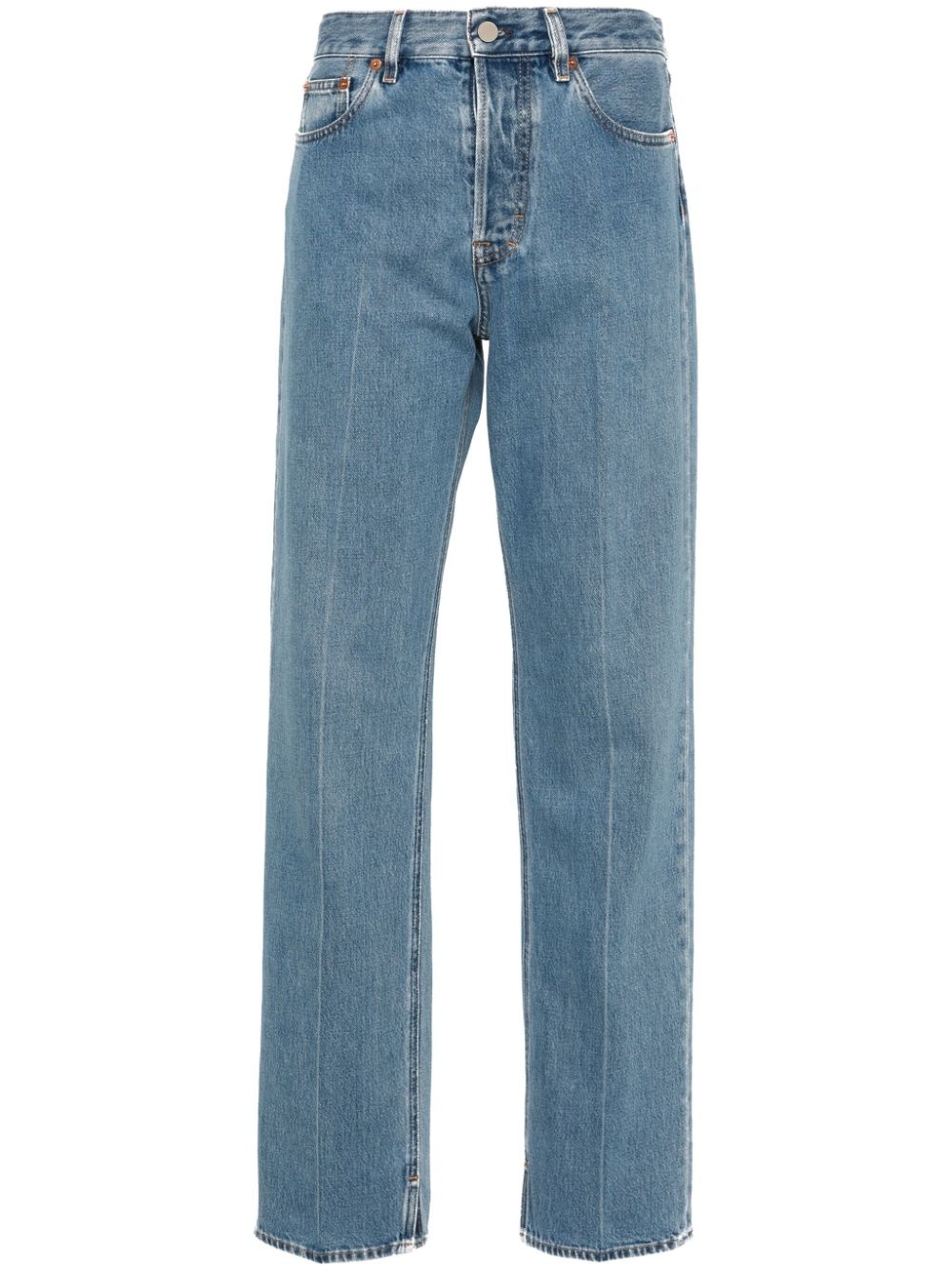 logo-patch straight jeans - 1