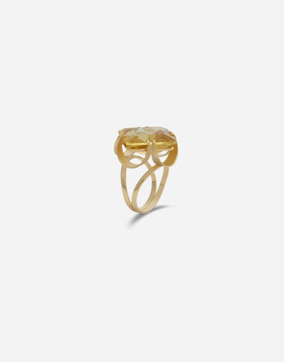Dolce & Gabbana Anna ring in yellow gold and citrine quartz outlook