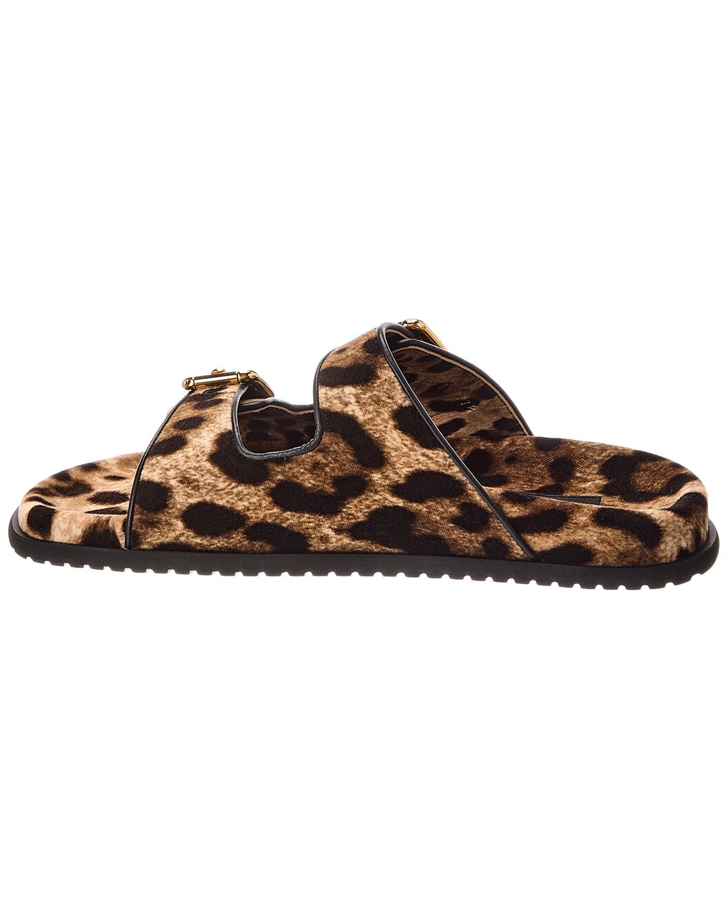 Dolce & Gabbana Printed Velvet & Leather Slide - 2