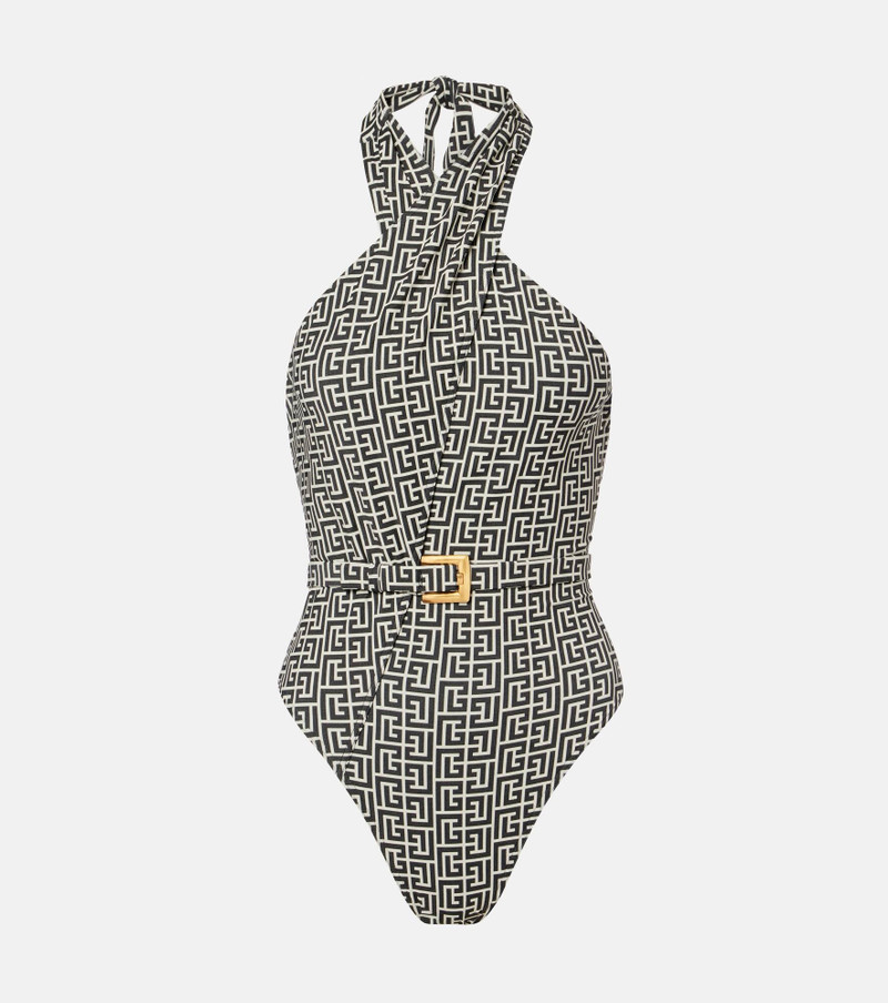 Belted halterneck swimsuit 1