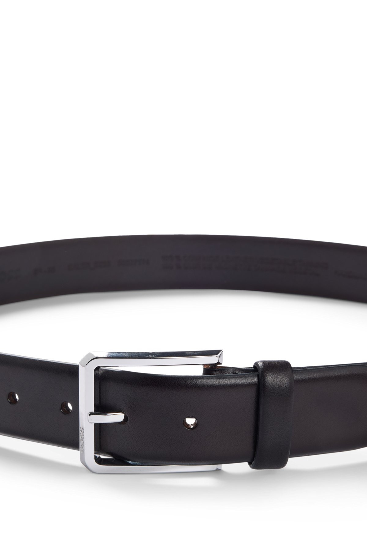 ITALIAN-LEATHER BELT WITH POLISHED GUNMETAL BUCKLE - 4