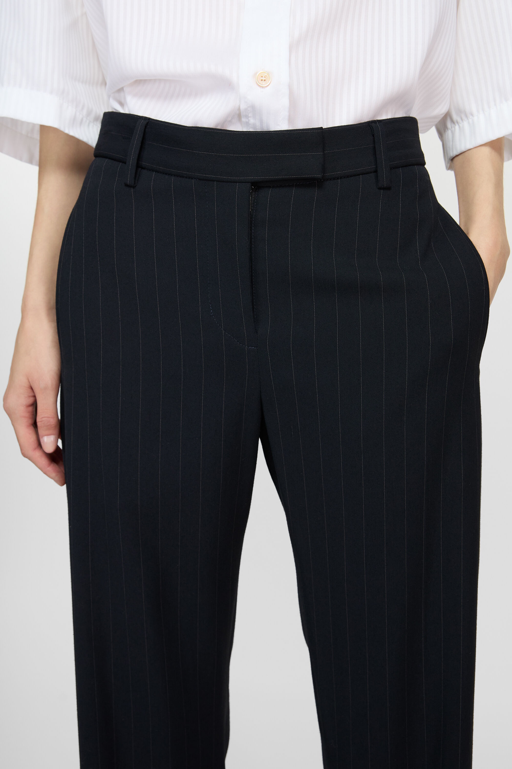Pinstripe trousers - Navy blue - 5