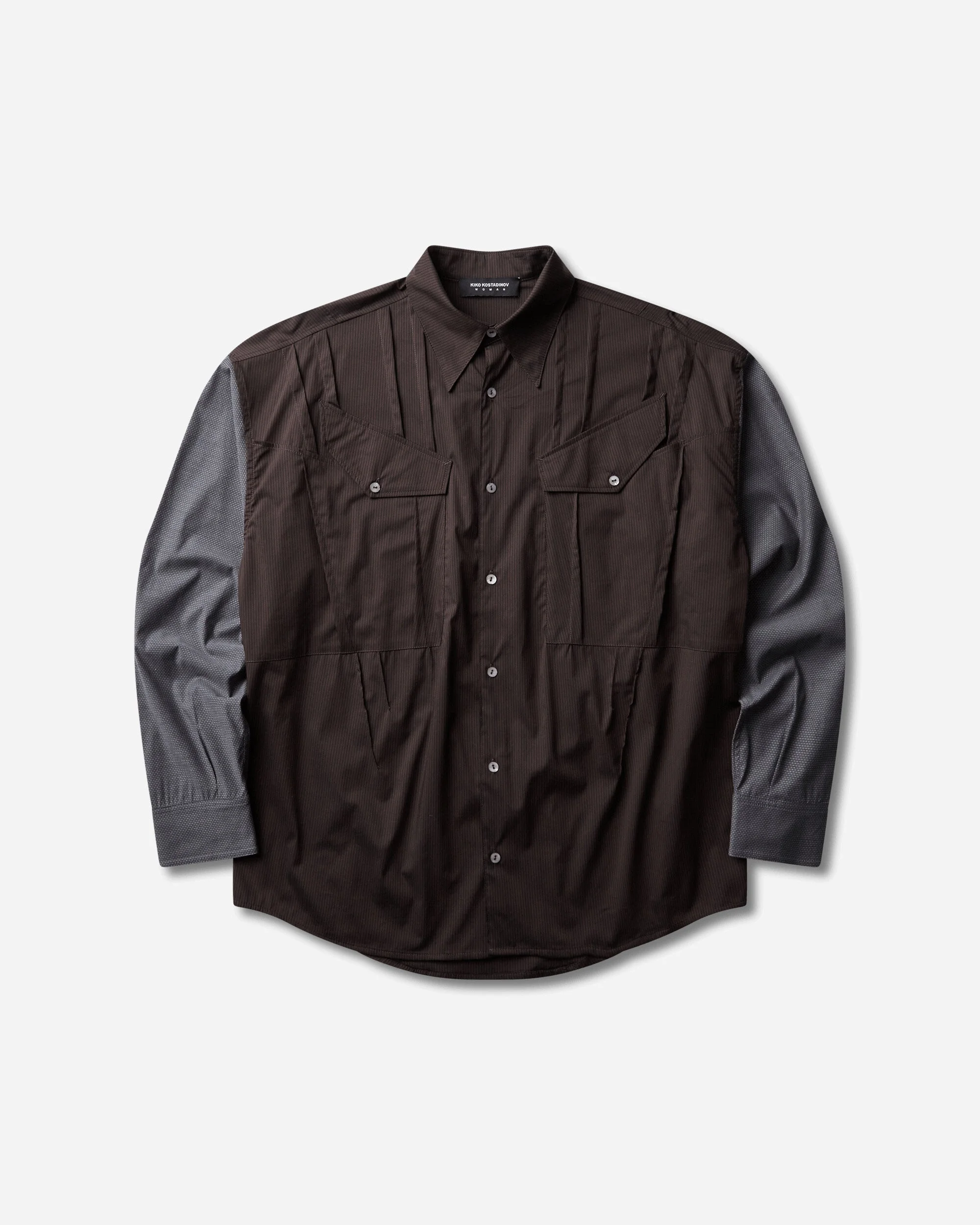 Women's Weka Shirt Wood Brown Stripe - 1
