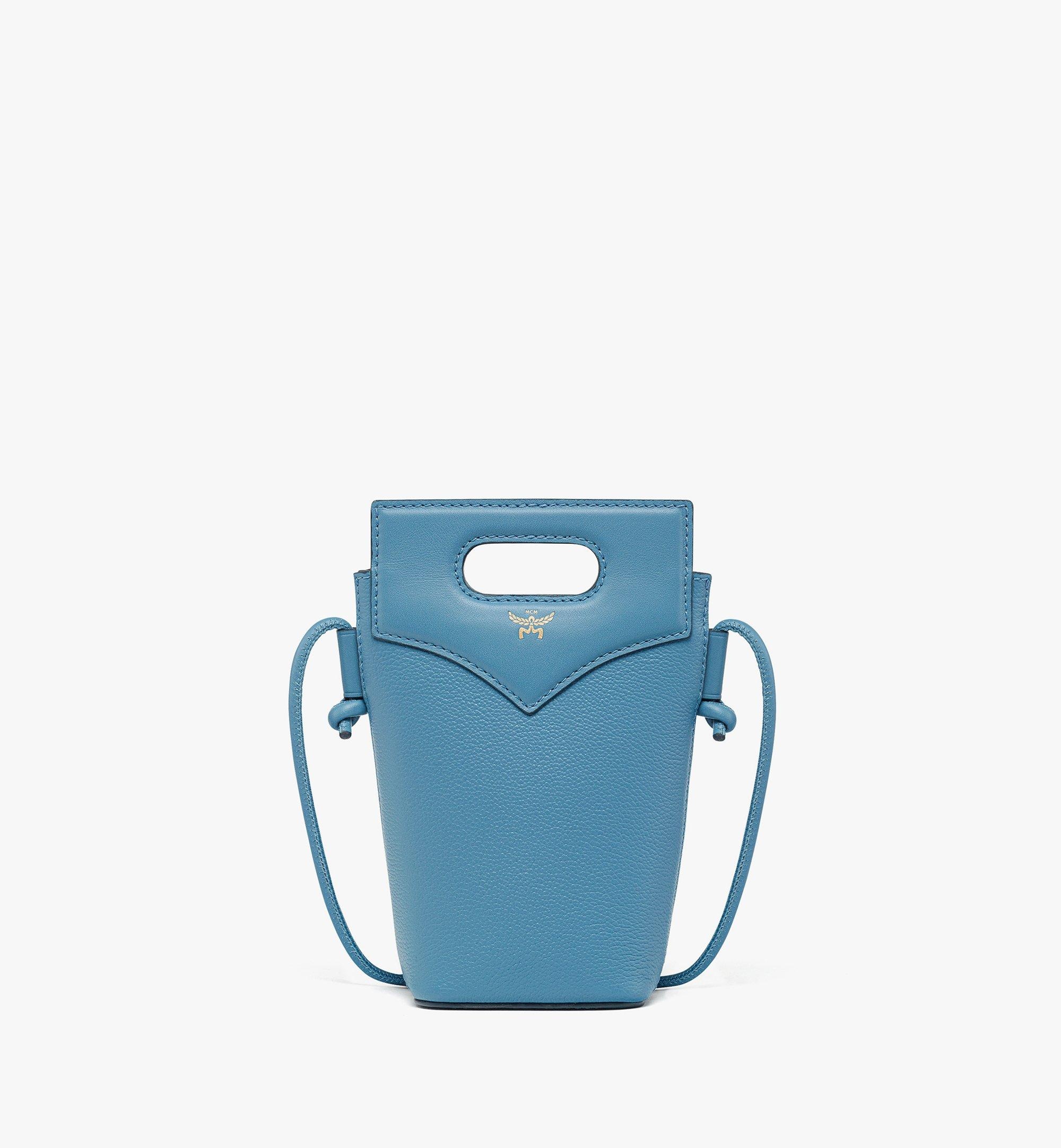 Diamond Crossbody Pouch in Embossed Leather and Calfskin - 1