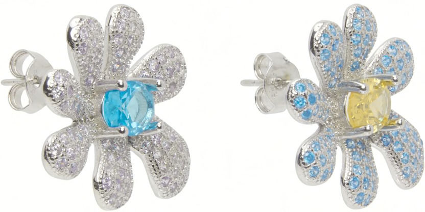 AQUAMARINE & AMETHYST SQUASHED BLOSSOM EARRING - 3