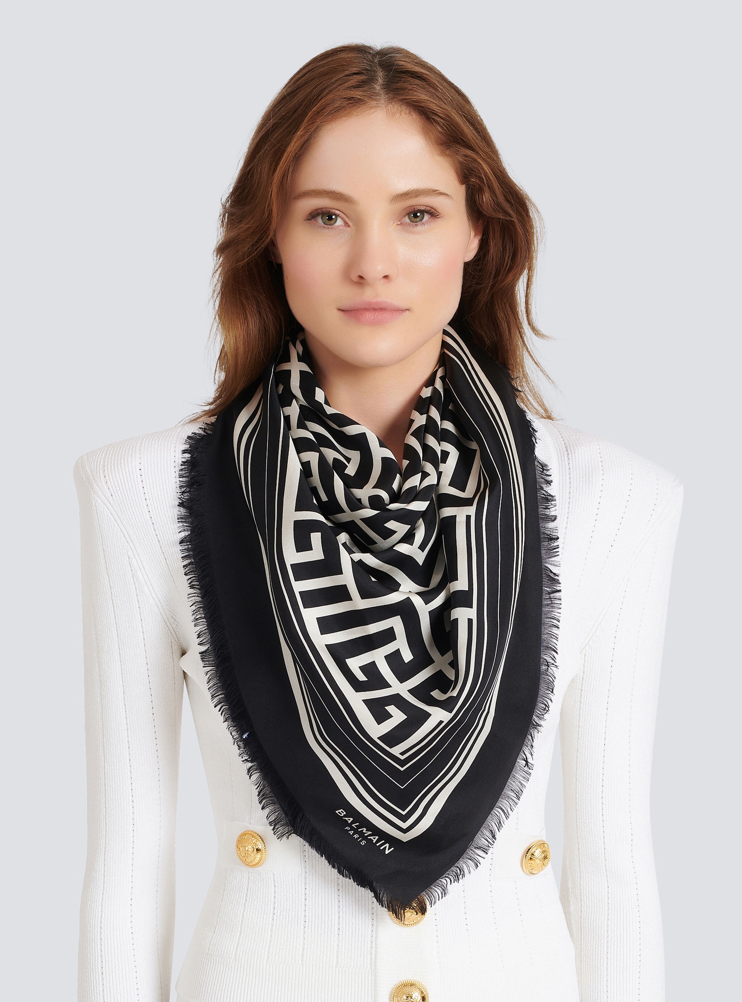 Silk monogrammed scarf - 2