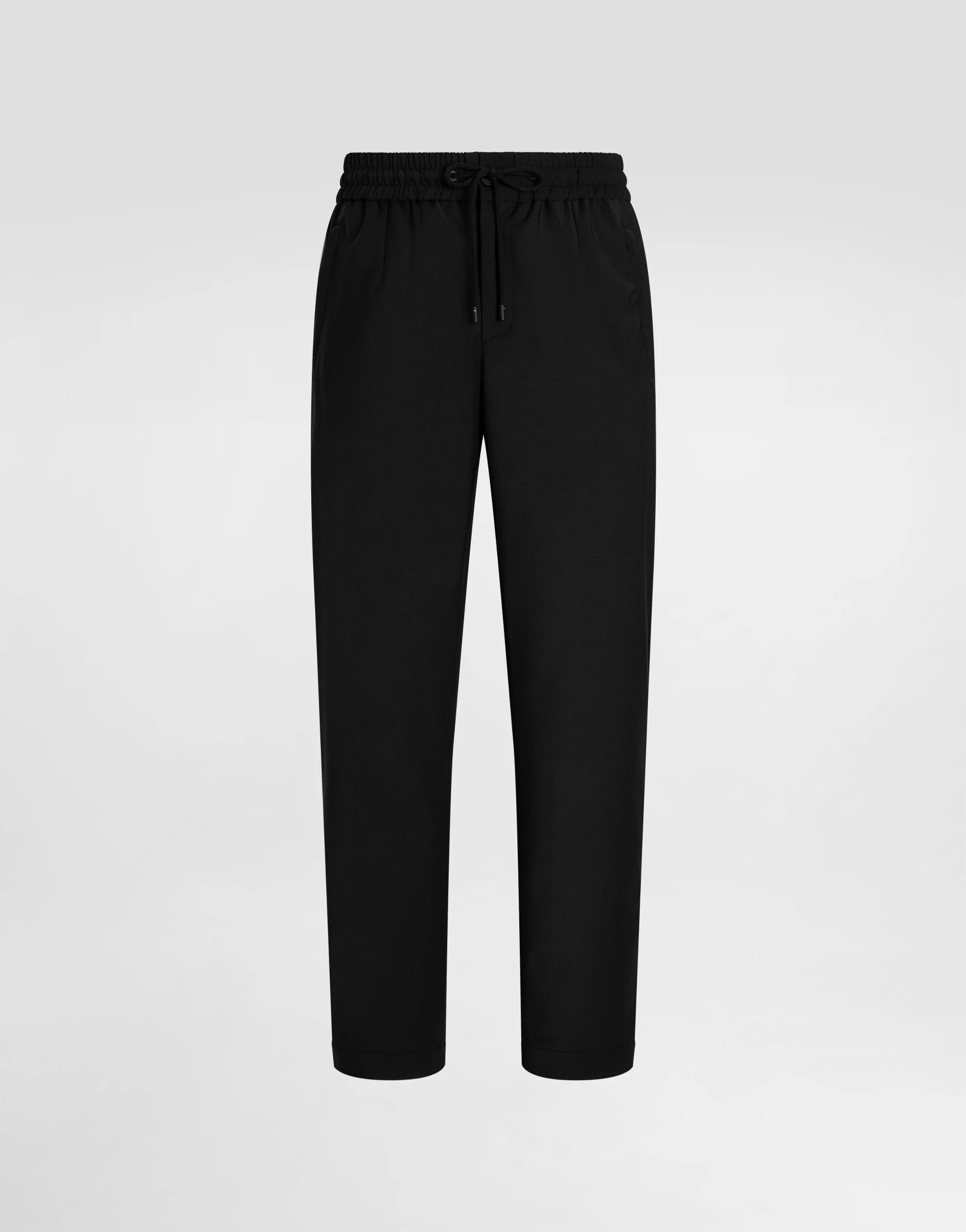 Structured wool canvas trousers - 1