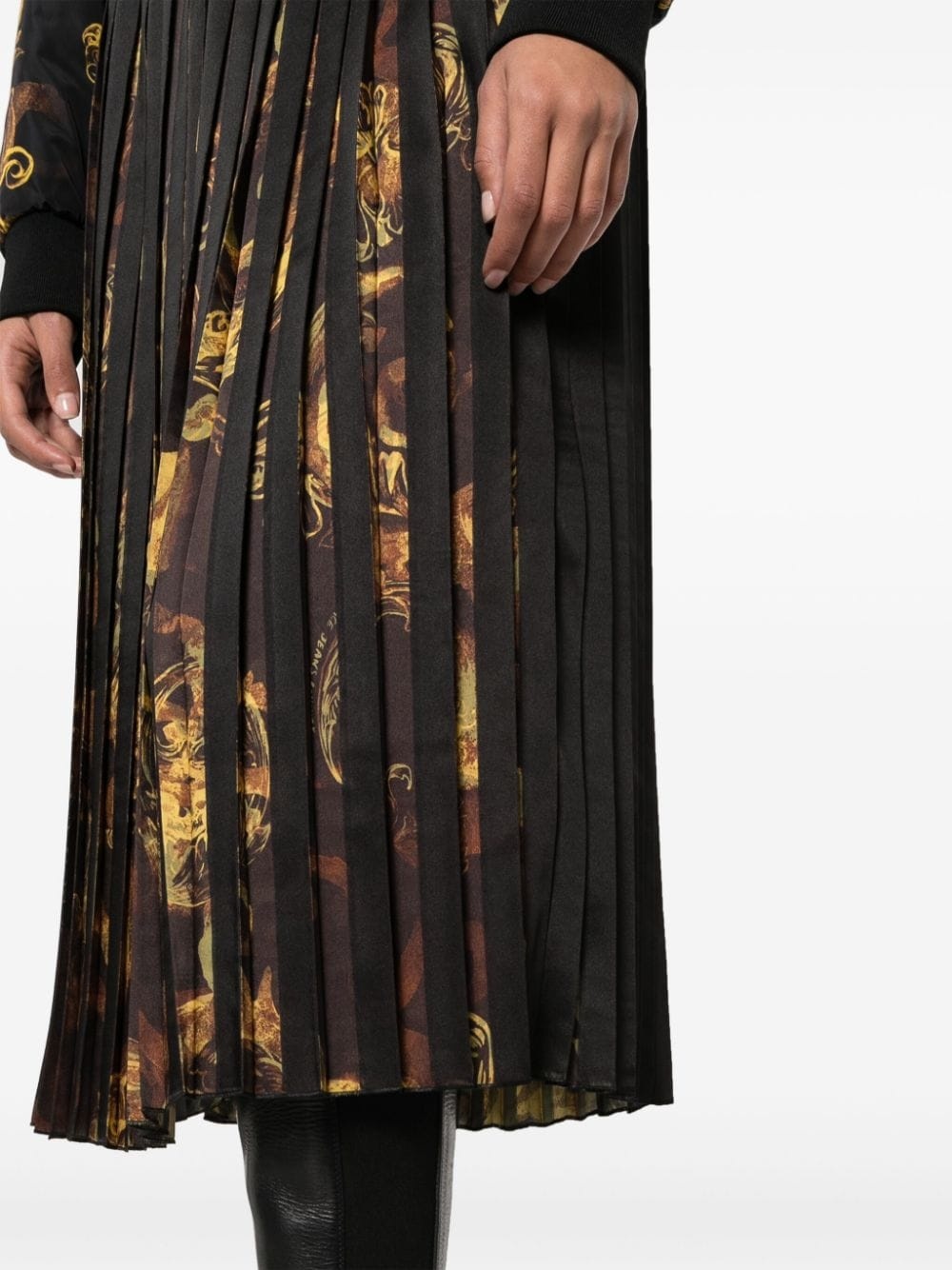 Watercolour Couture pleated midi skirt - 5