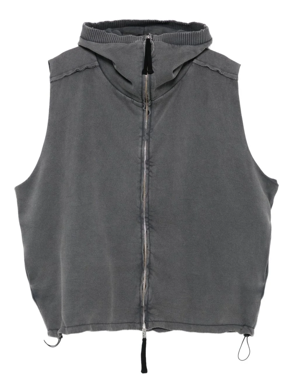 hooded zip-up vest - 1