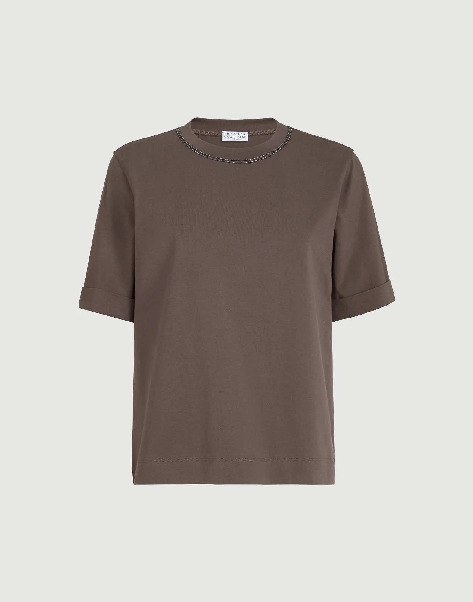 Cotton jersey T-shirt with shiny trims - 1