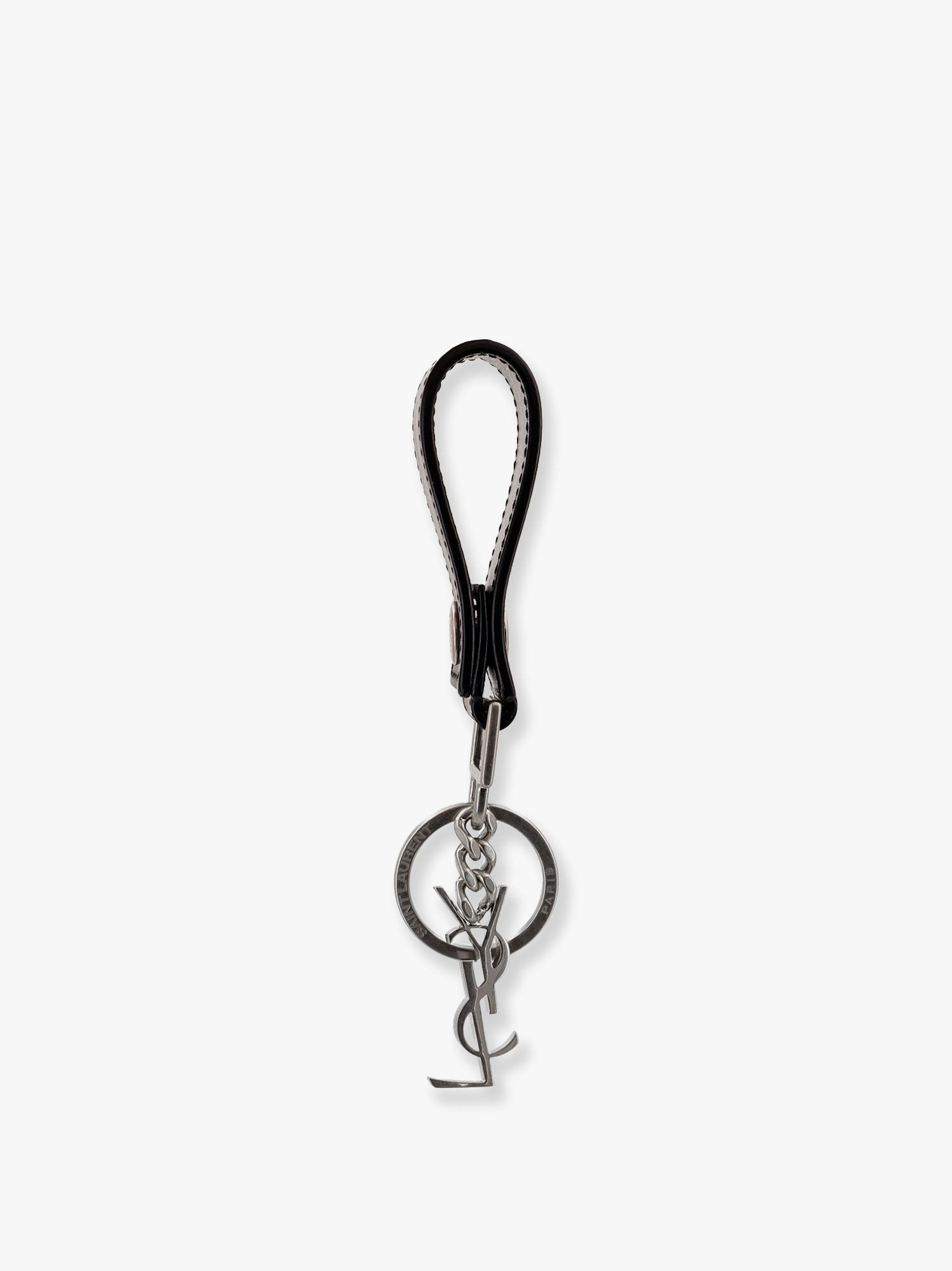 Saint Laurent Cassandre Leather Key Ring - 2