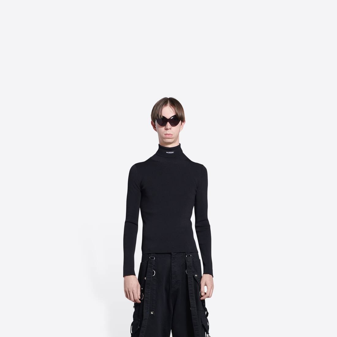 Men's Fitted Turtleneck  in Black - 3