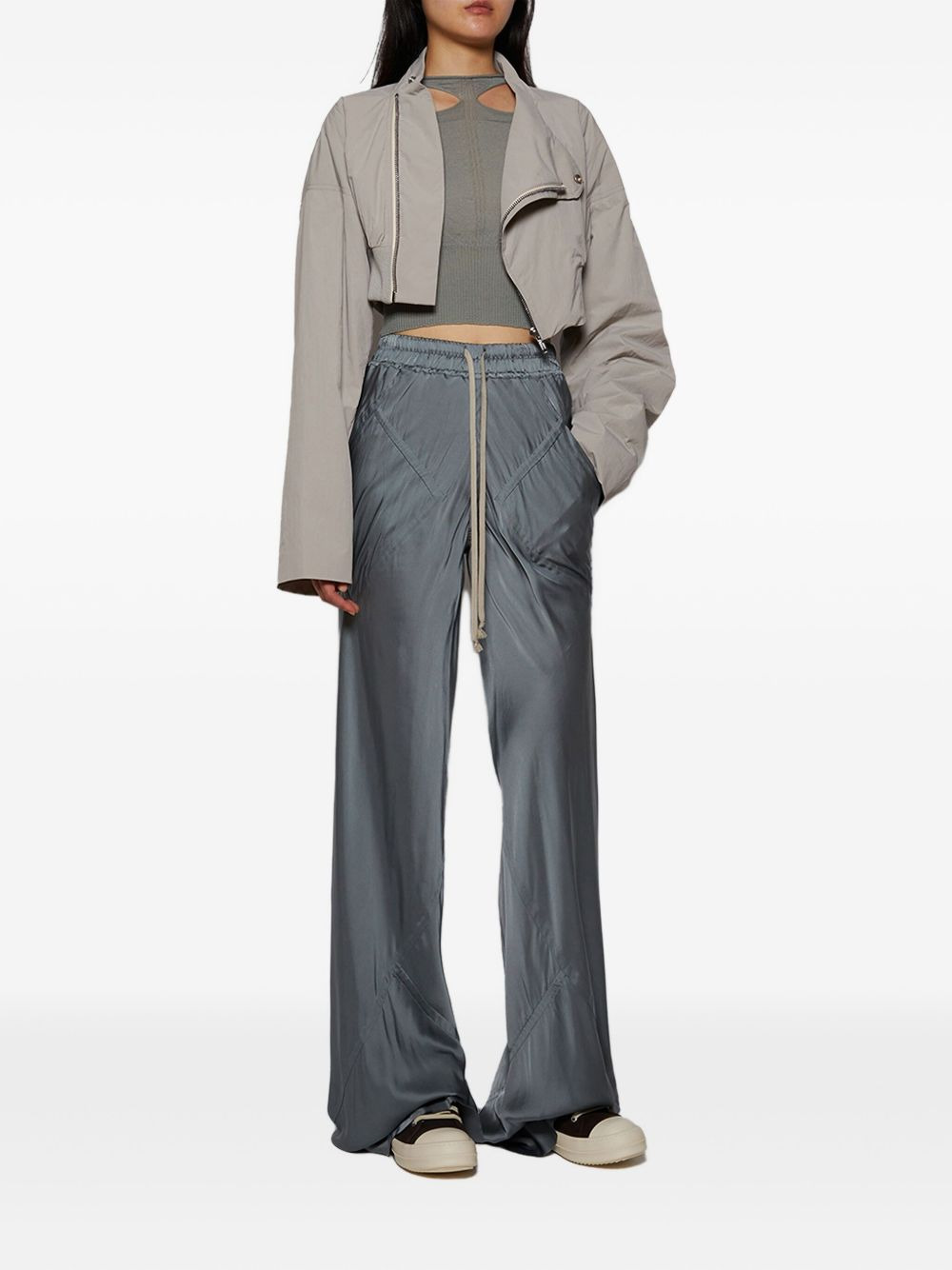 cropped zip-front bomber jacket - 2