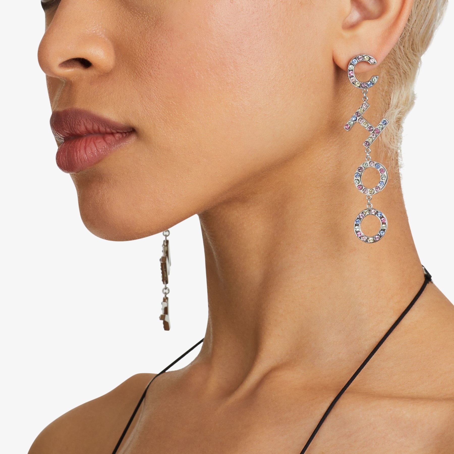 Jimmy Choo Earring
Silver-Finish Metal Jimmy Choo Earrings with Multi-colour Crystals - 2