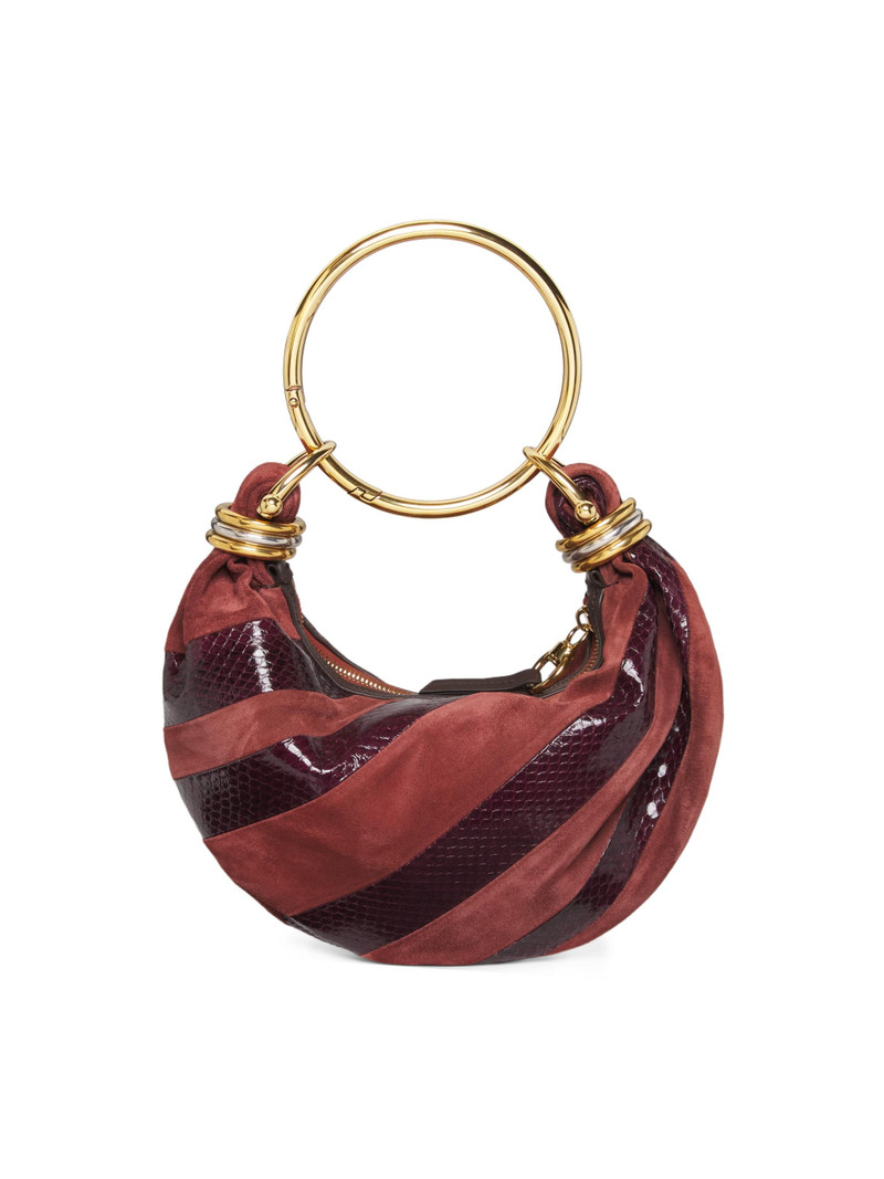 Women's Mini Bracelet Leather Hobo Bag - Crafty Brown 1