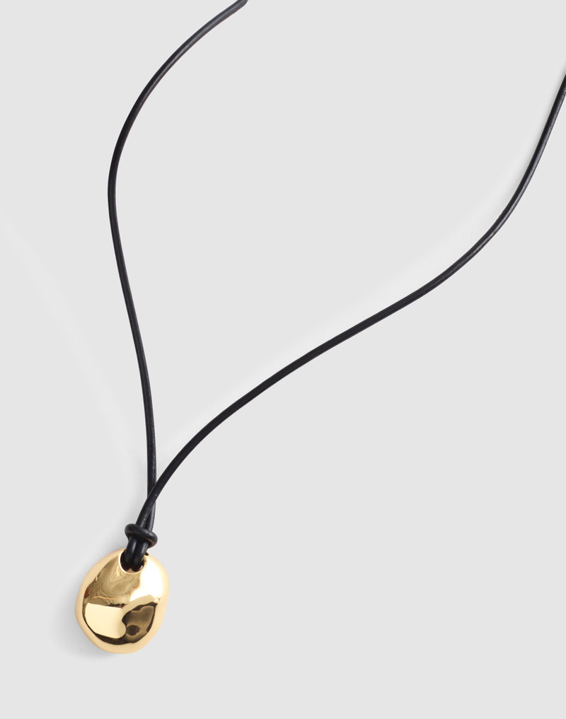 Sculptural Pendant Leather Necklace 1