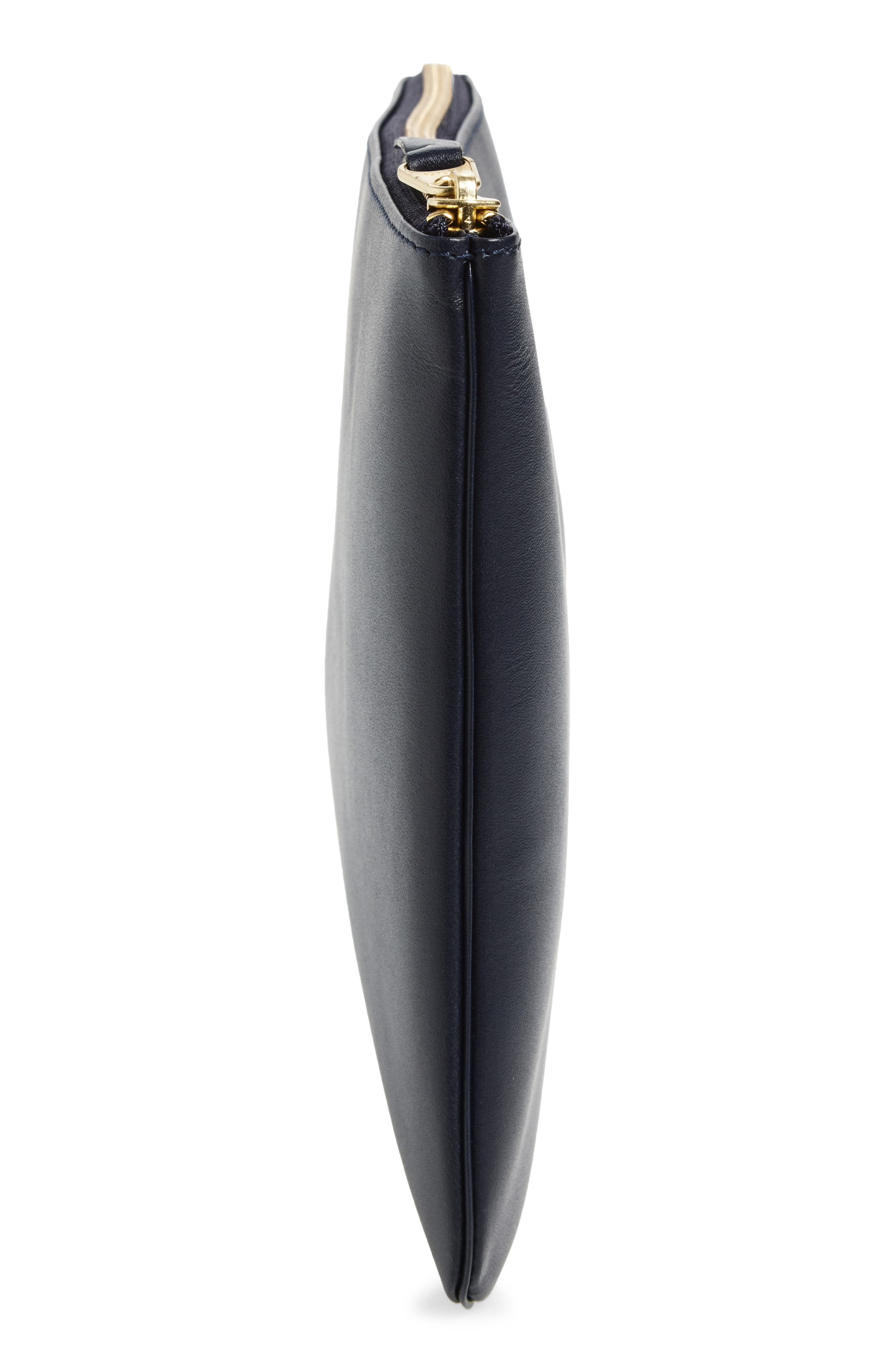 Comme des Garçons Medium Classic Leather Zip-Up Pouch in Navy at Nordstrom - 4