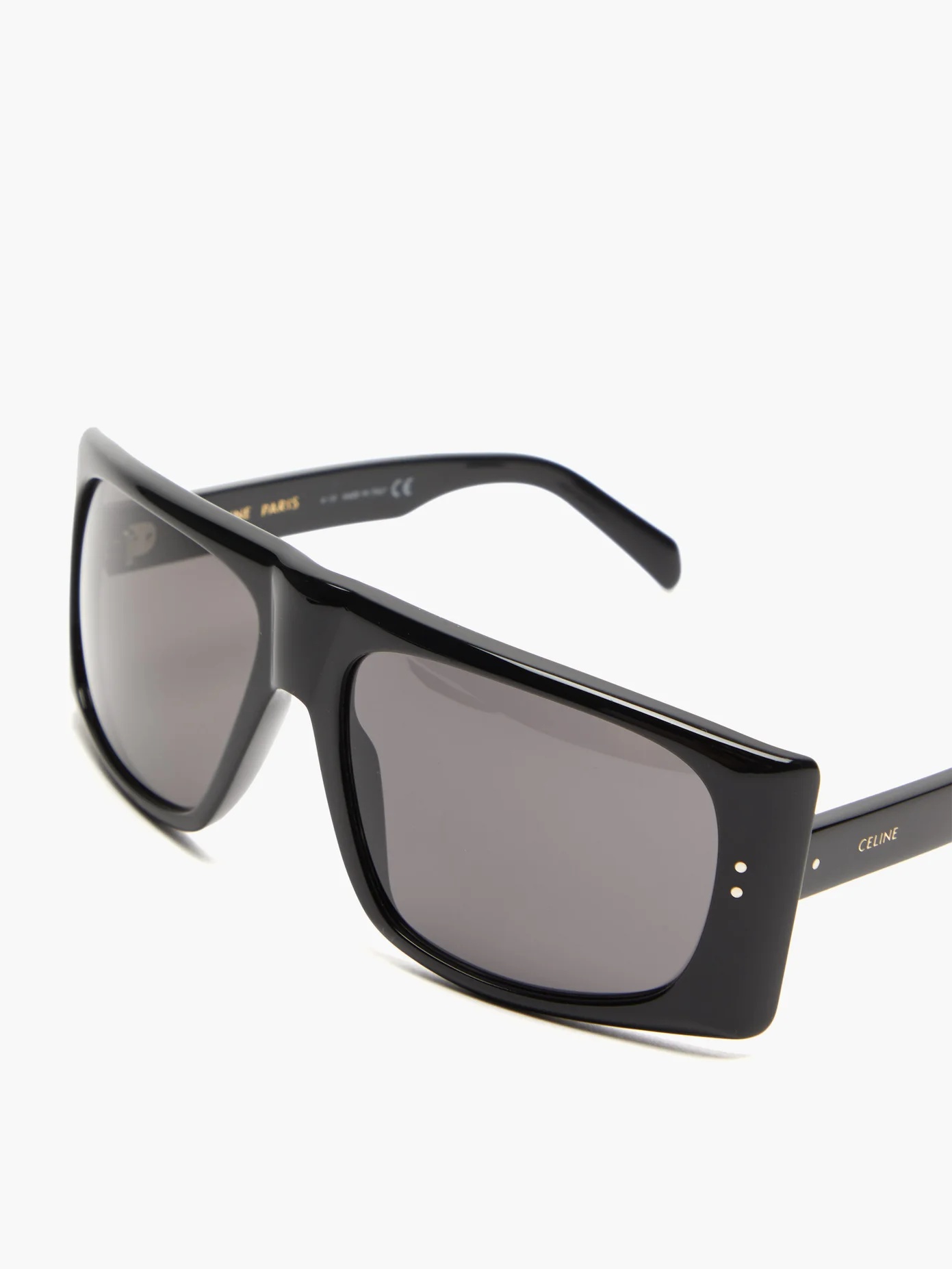 Curved flat-top rectangular acetate sunglasses - 6