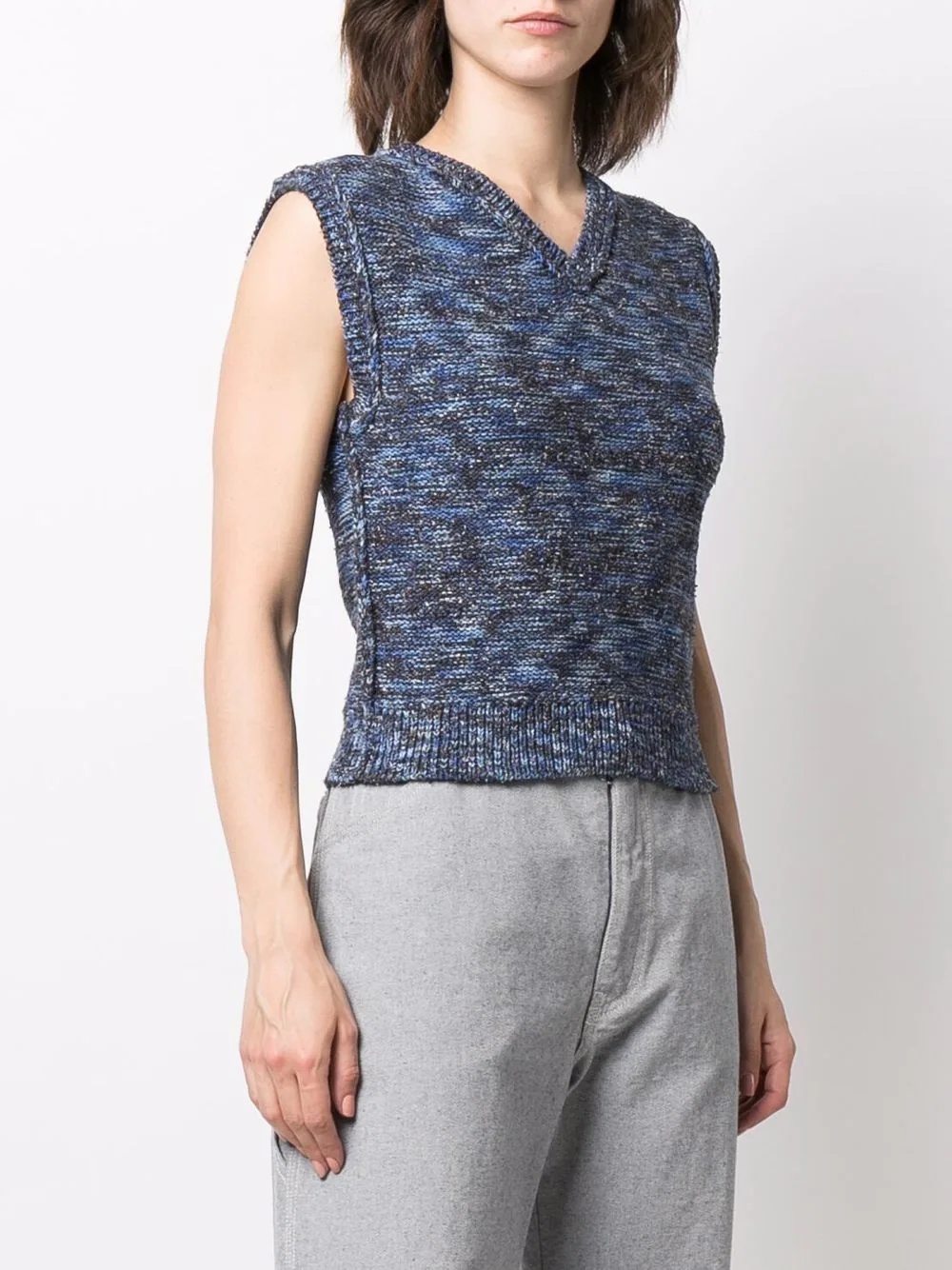 melange-knit vest - 3