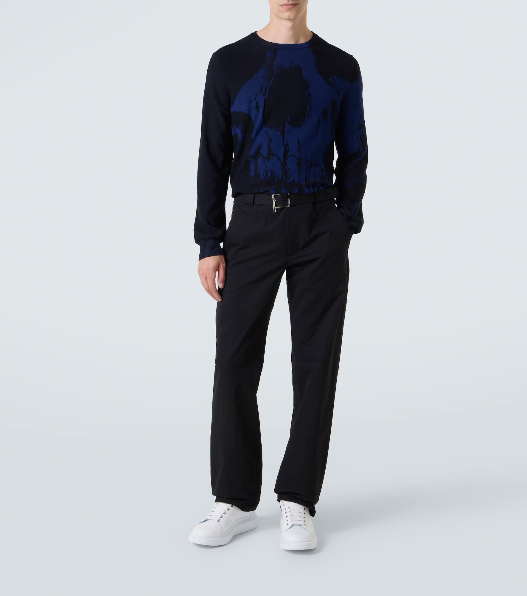 Cotton-blend straight pants - 2