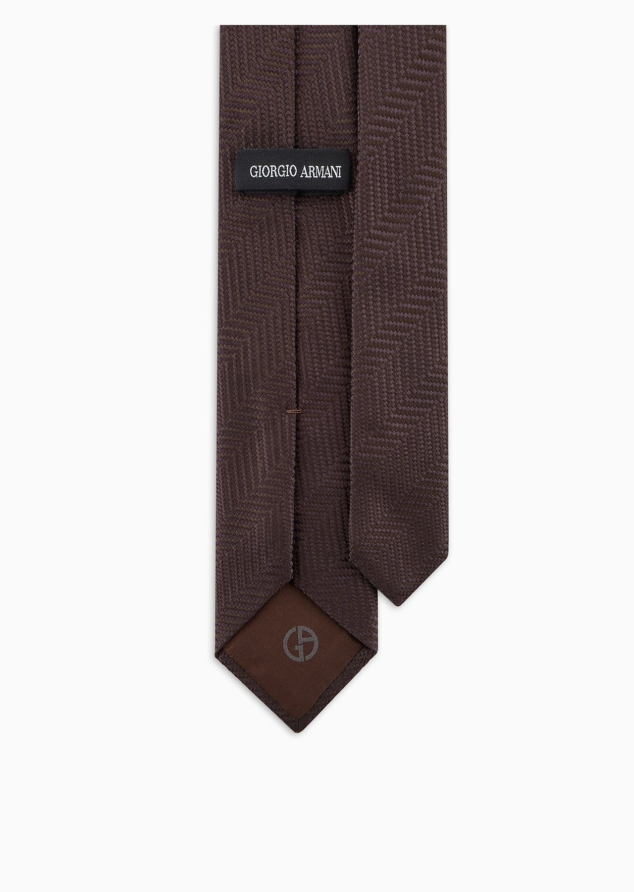 Silk tie with jacquard chevron motif - 2