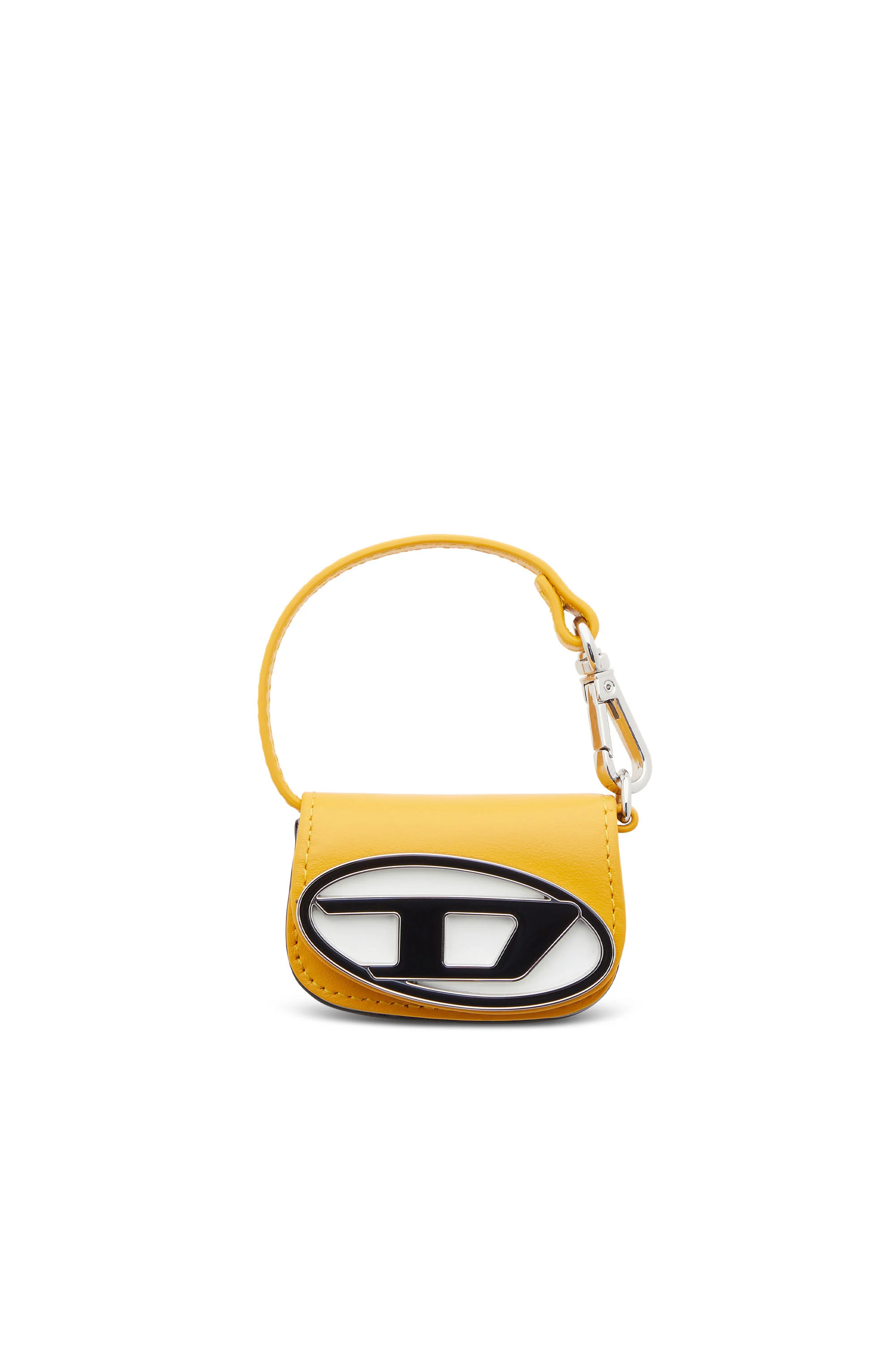 BAG CHARM IN LEATHER WITH OVAL D LOGO - 1