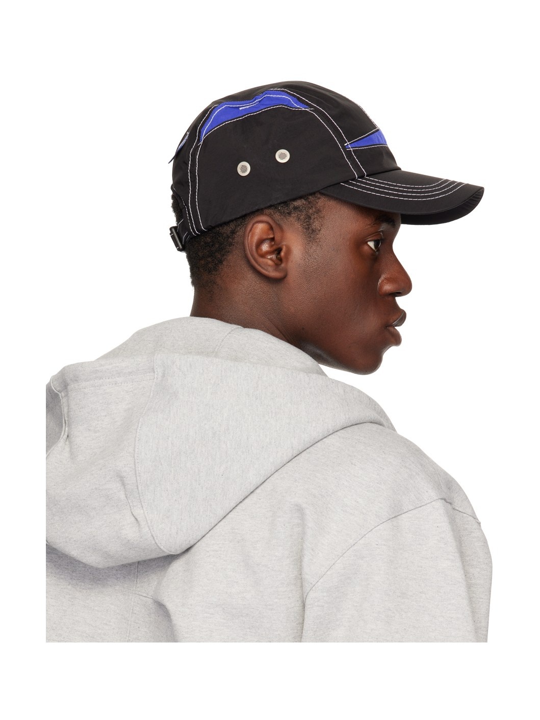 Black & Blue Contrast Stitch Cap - 3