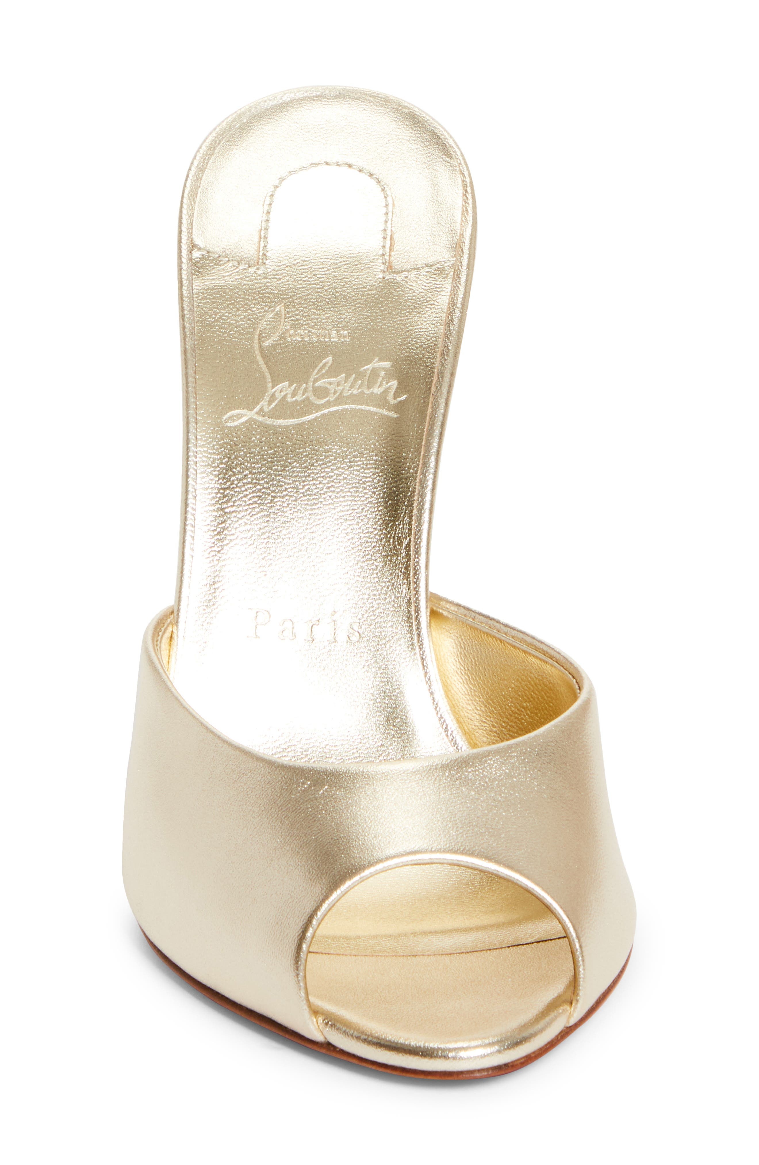 Christian Louboutin Me Dolly Peep Toe Slide Sandal in Sahara/Gold at Nordstrom - 4