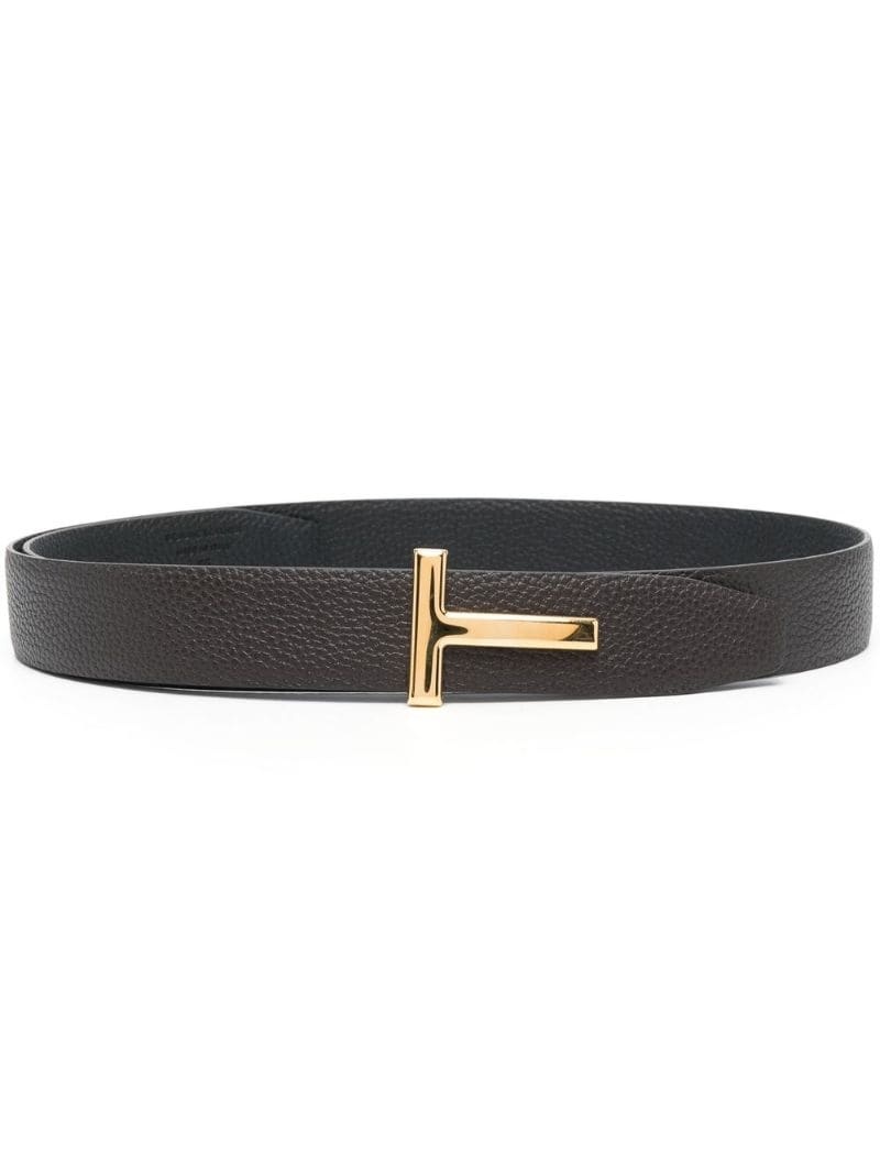 T-plaque leather belt - 1