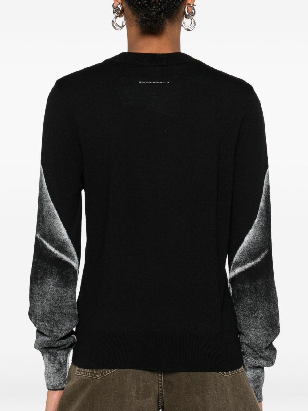 V-neck graphic-print sweater - 4