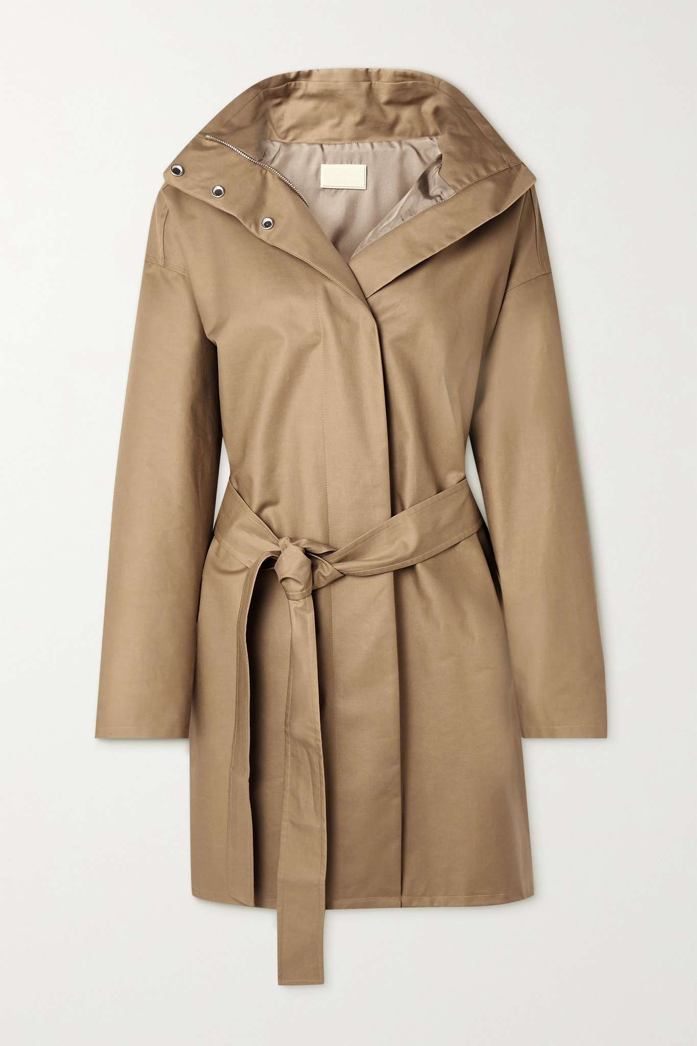 Paulita hooded belted cotton-shell coat - 1