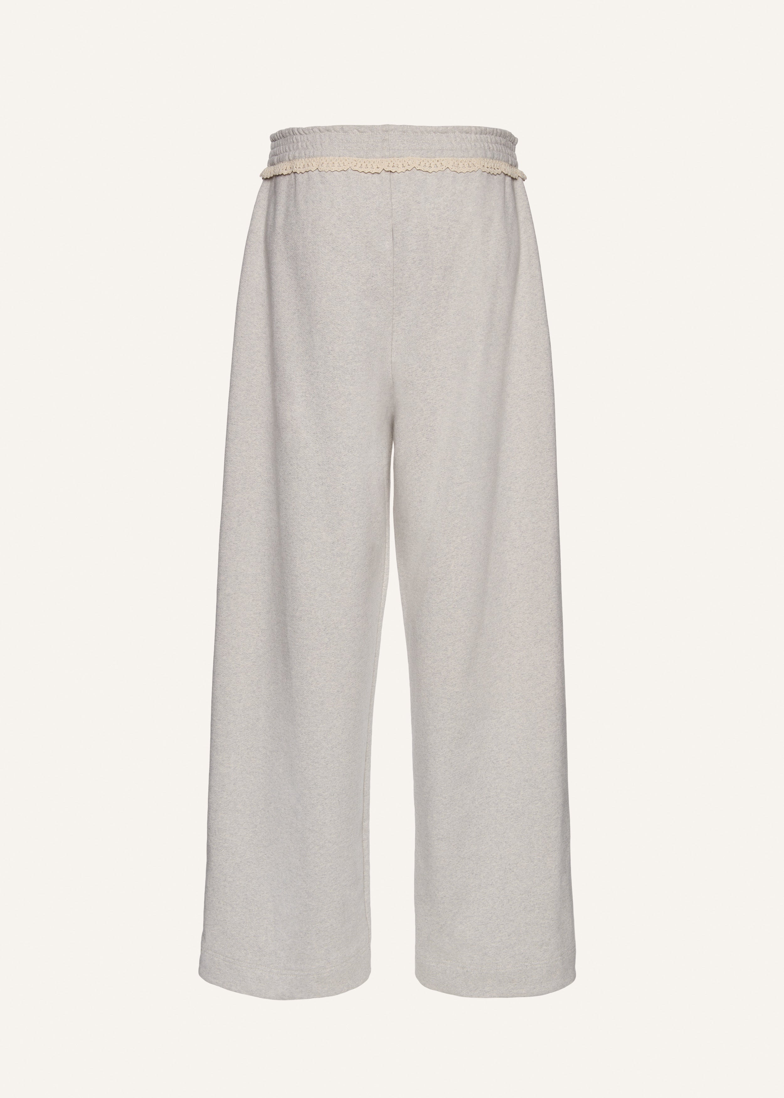Lace-detail sweatpants in grey - 2