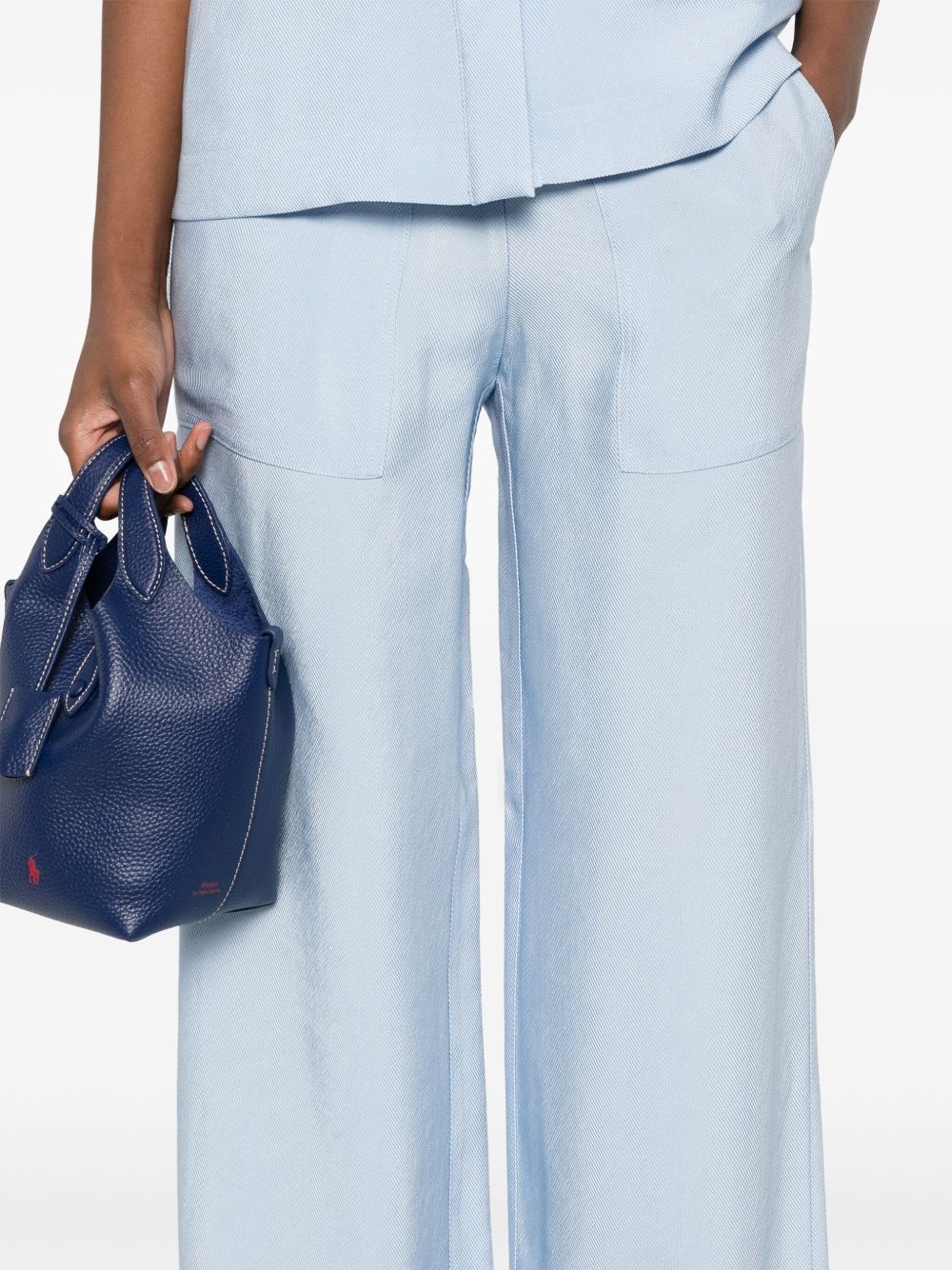 wide-leg twill trousers - 5