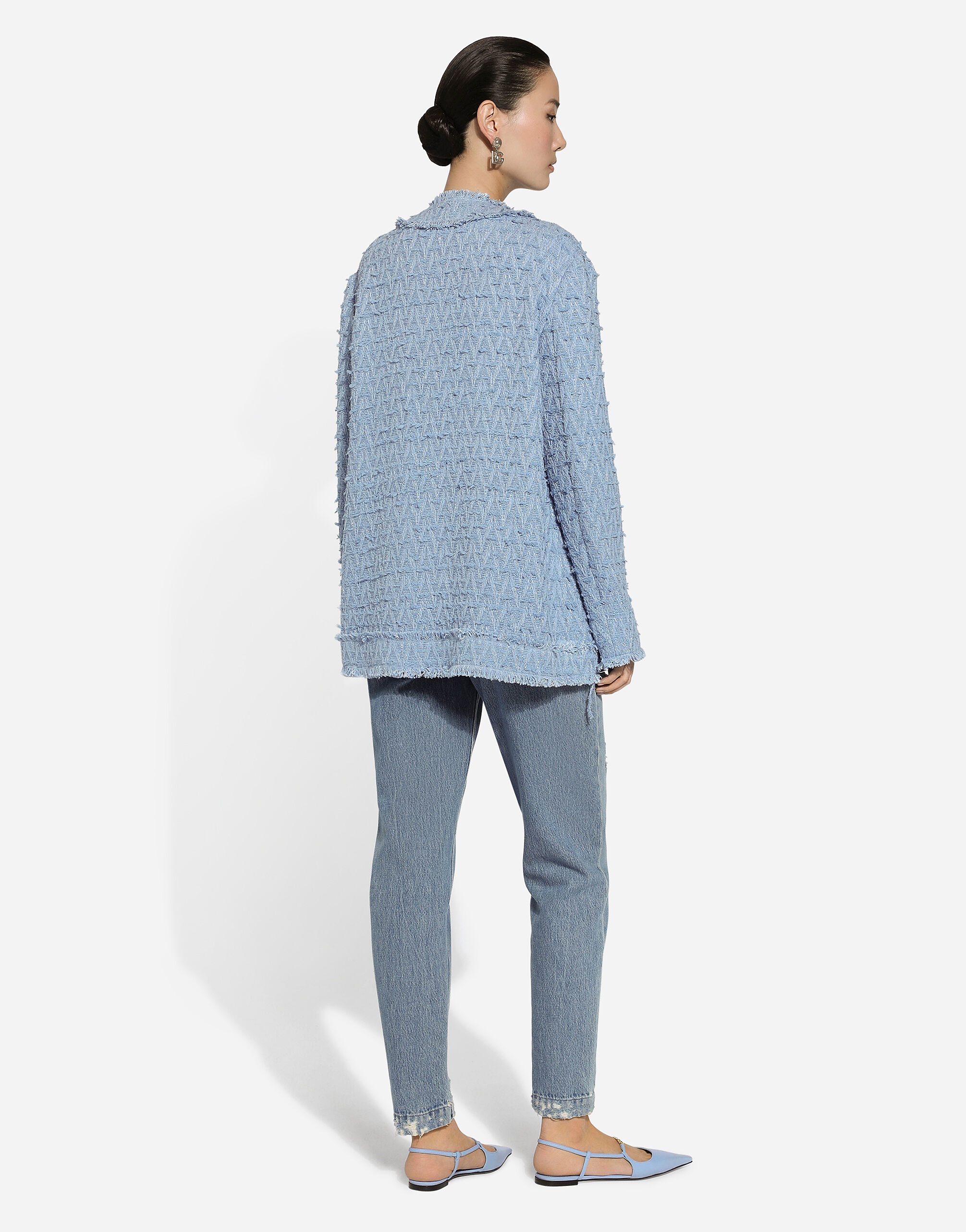 Single-breasted cotton rush-stitch jacket - 3