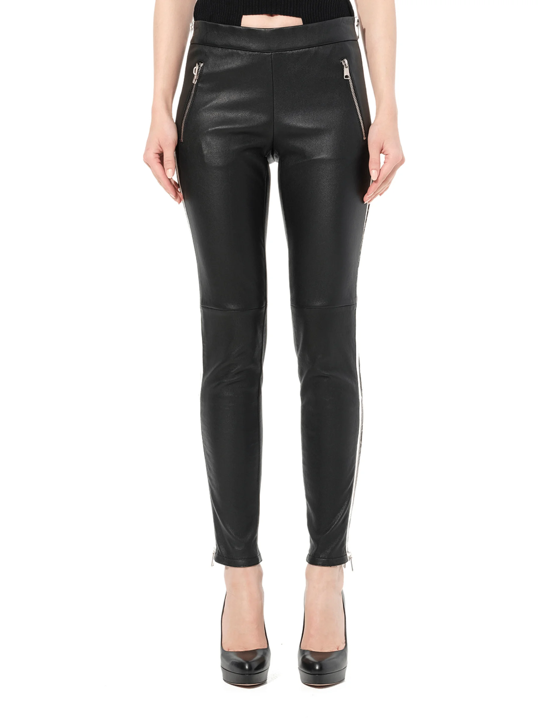 Leather Leggings in Black - 1