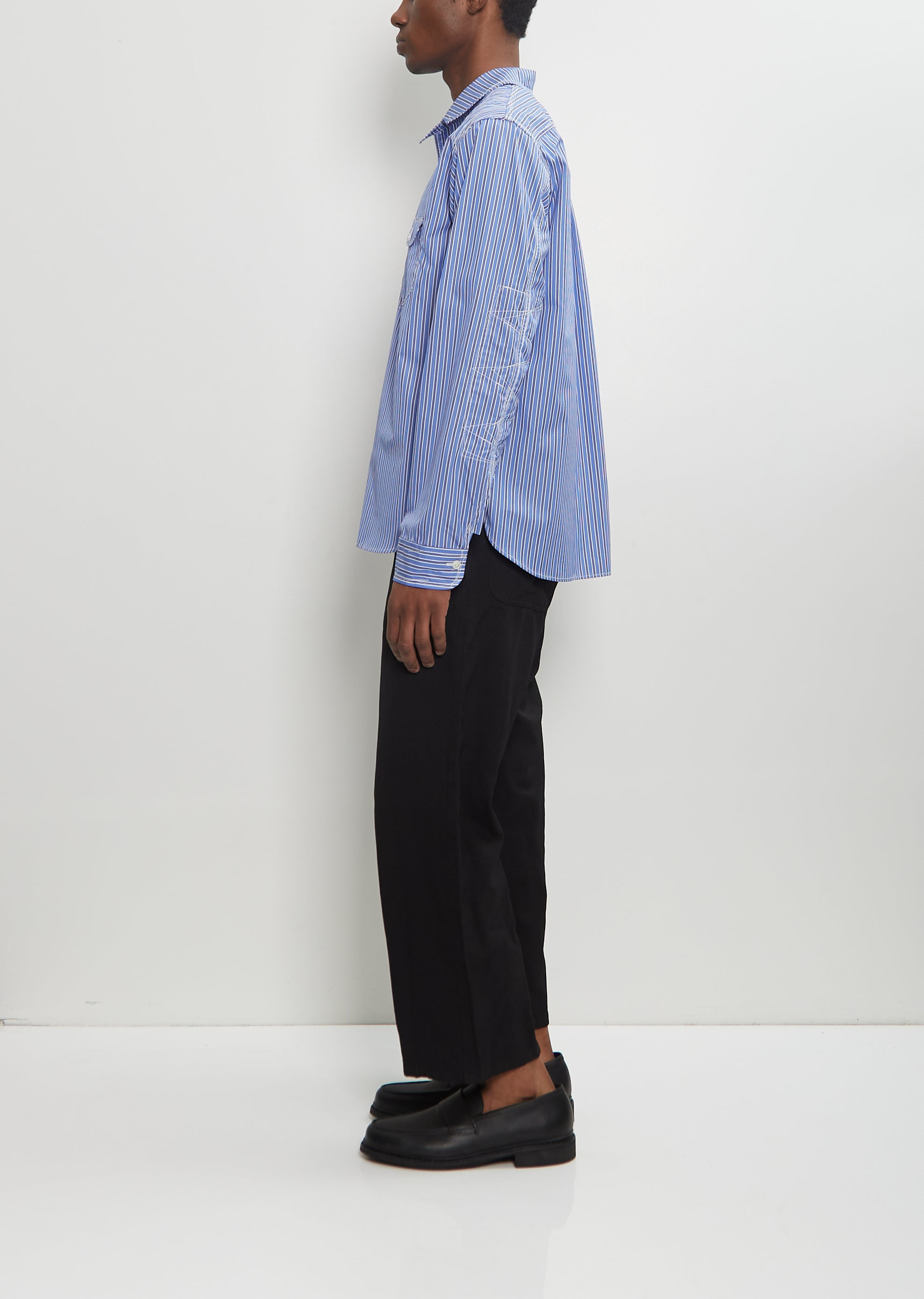 Contrast Stitch Button Up Shirt - 2