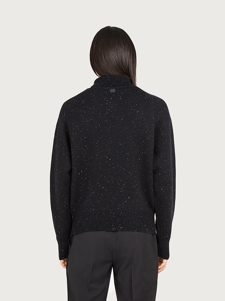 HIGH NECK SWEATER WITH MICRO SEQUINS - 4