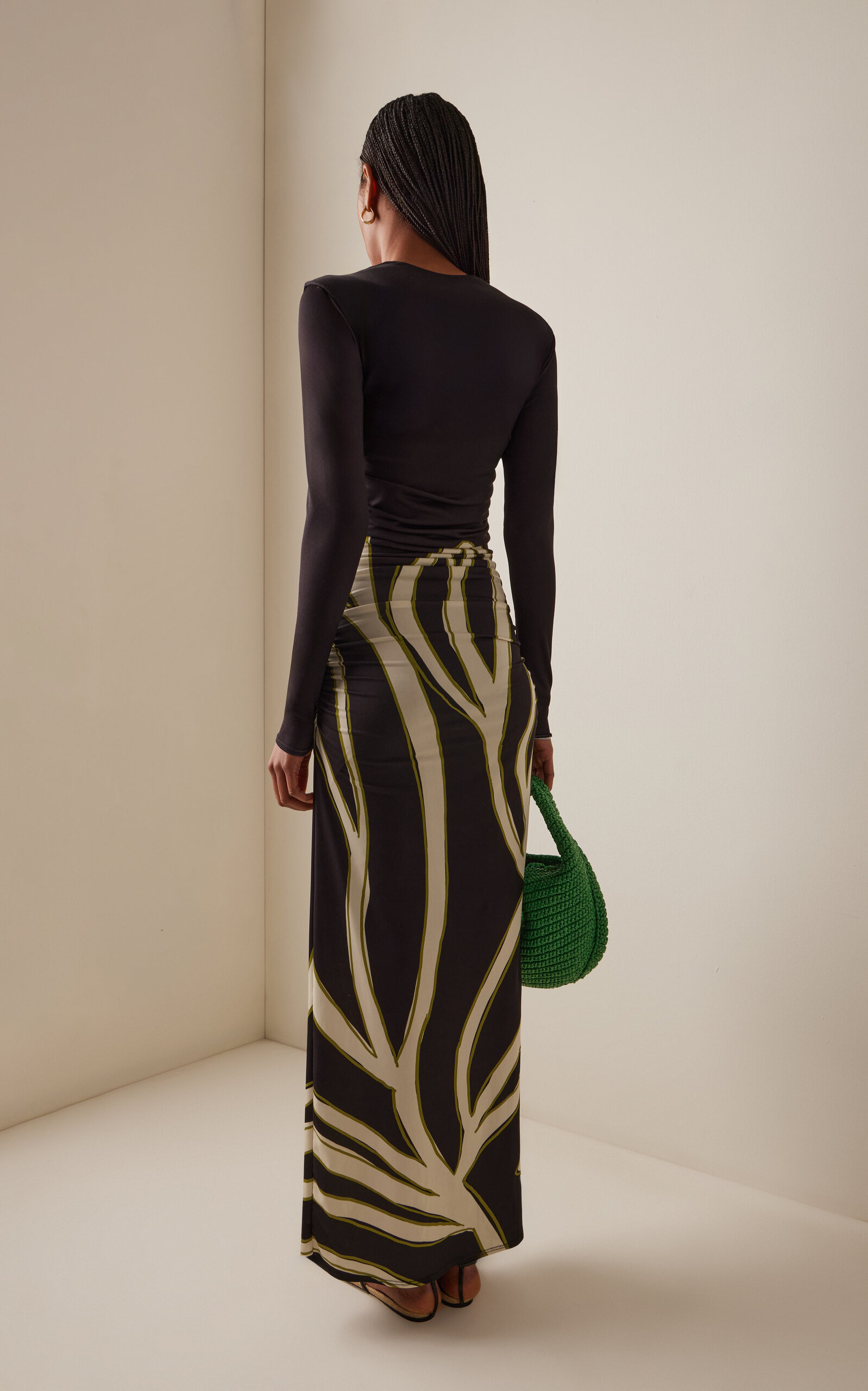 Megara Printed Jersey Maxi Dress black - 4