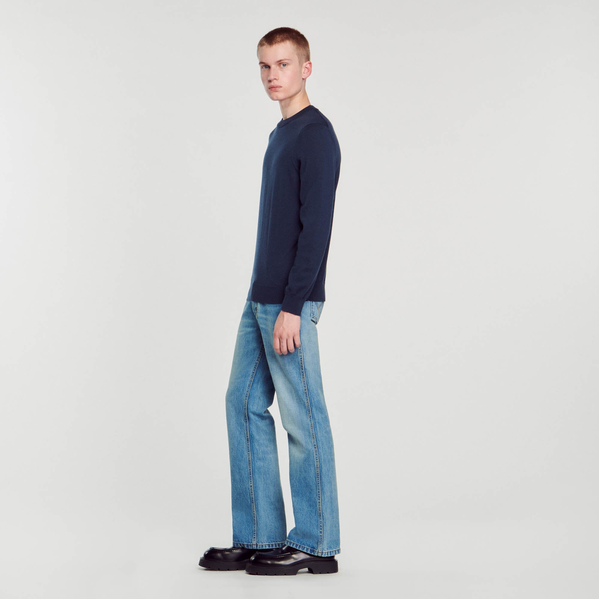 FINE KNIT WOOL SWEATER - 7