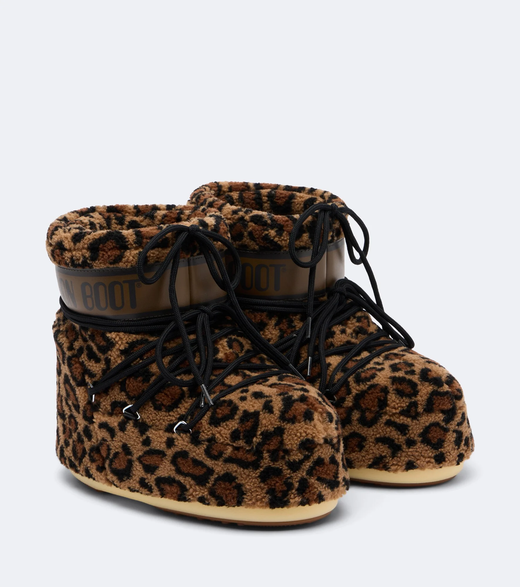 Icon Low leopard-print teddy snow boots - 1