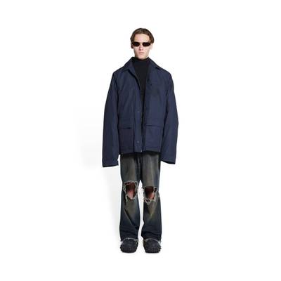 BALENCIAGA Men's Scissors Crest Parka With Removable Lining in Blue outlook