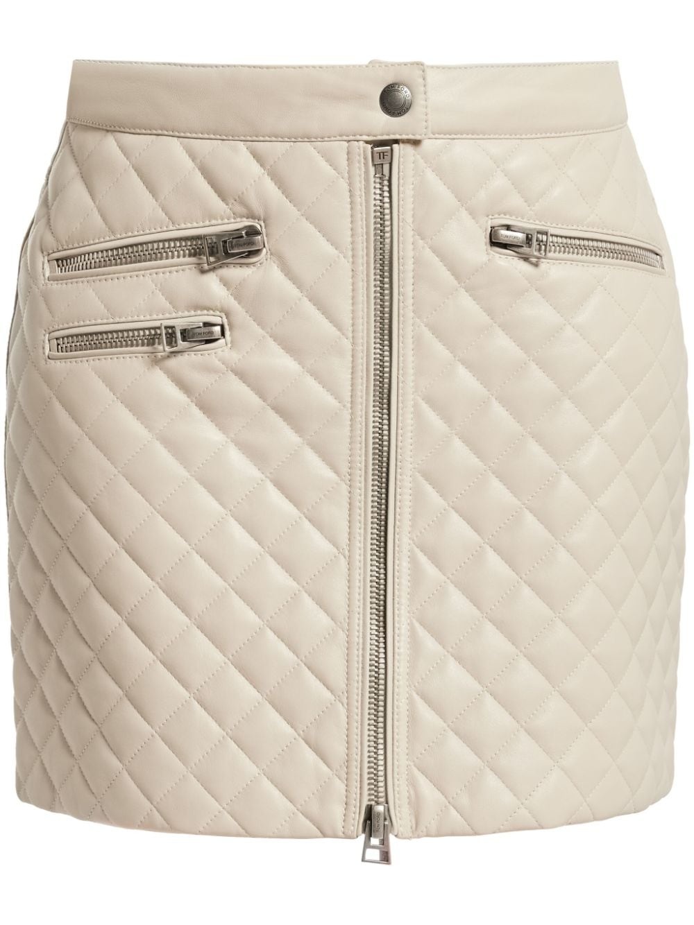 diamond-quilted leather miniskirt - 1