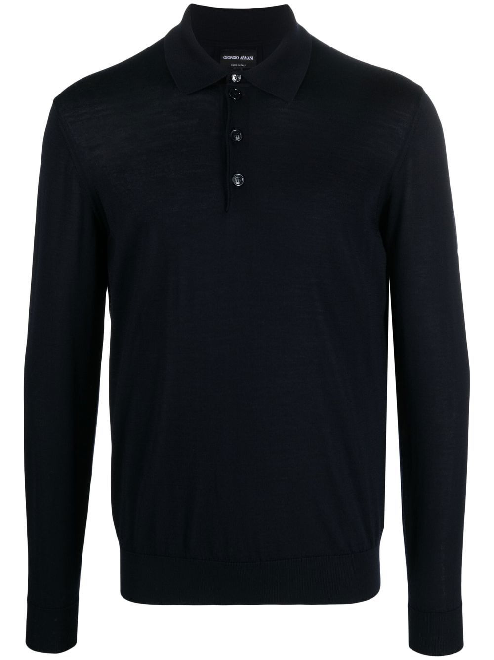button-front long-sleeved polo shirt - 1