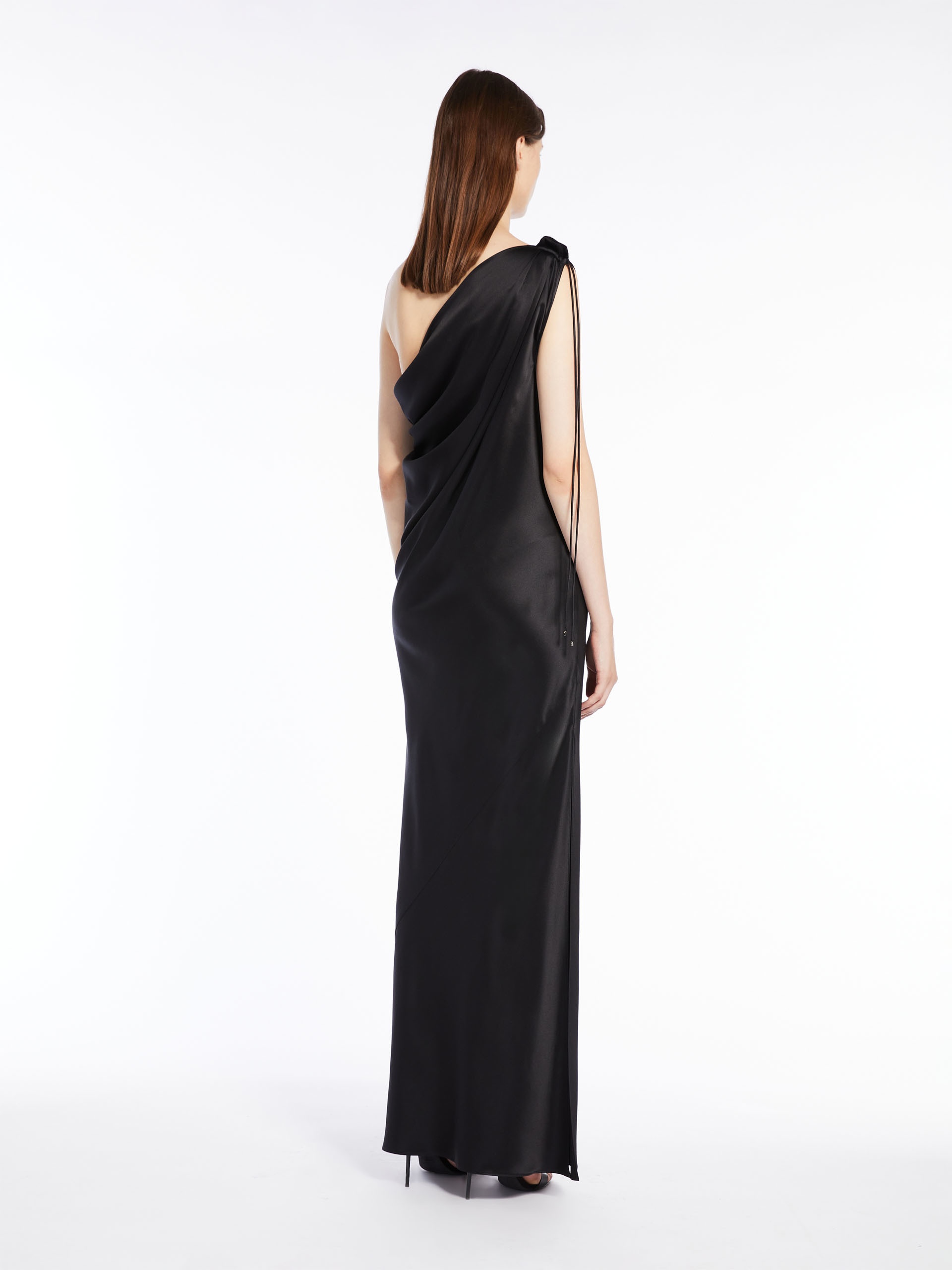 OPERA One-shoulder dress in silk satin - 4