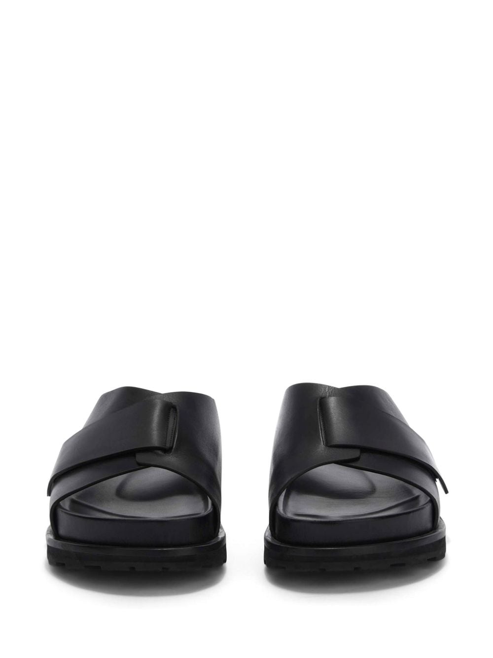 platform leather slides - 4
