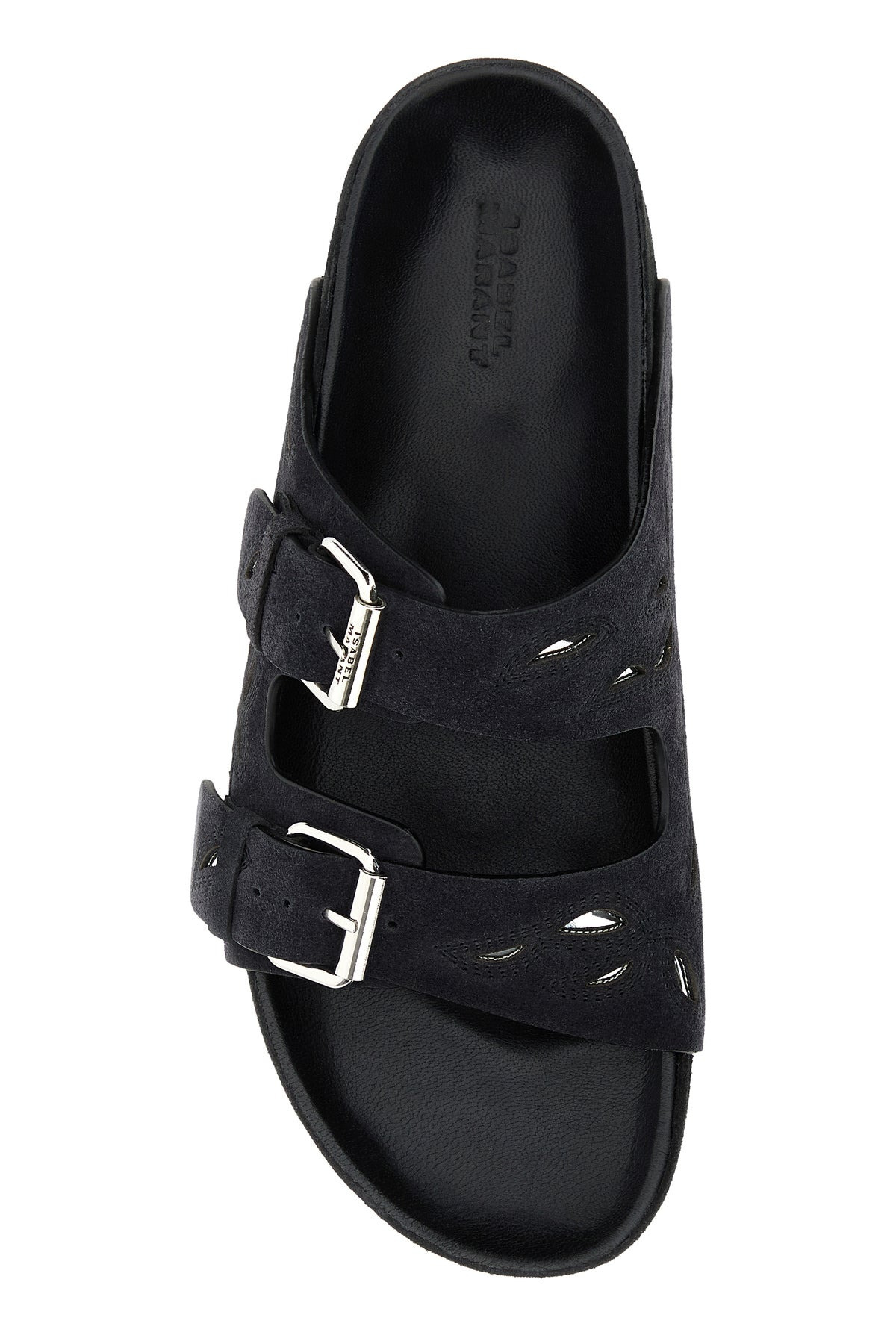 Black suede Lennyo slippers - 4