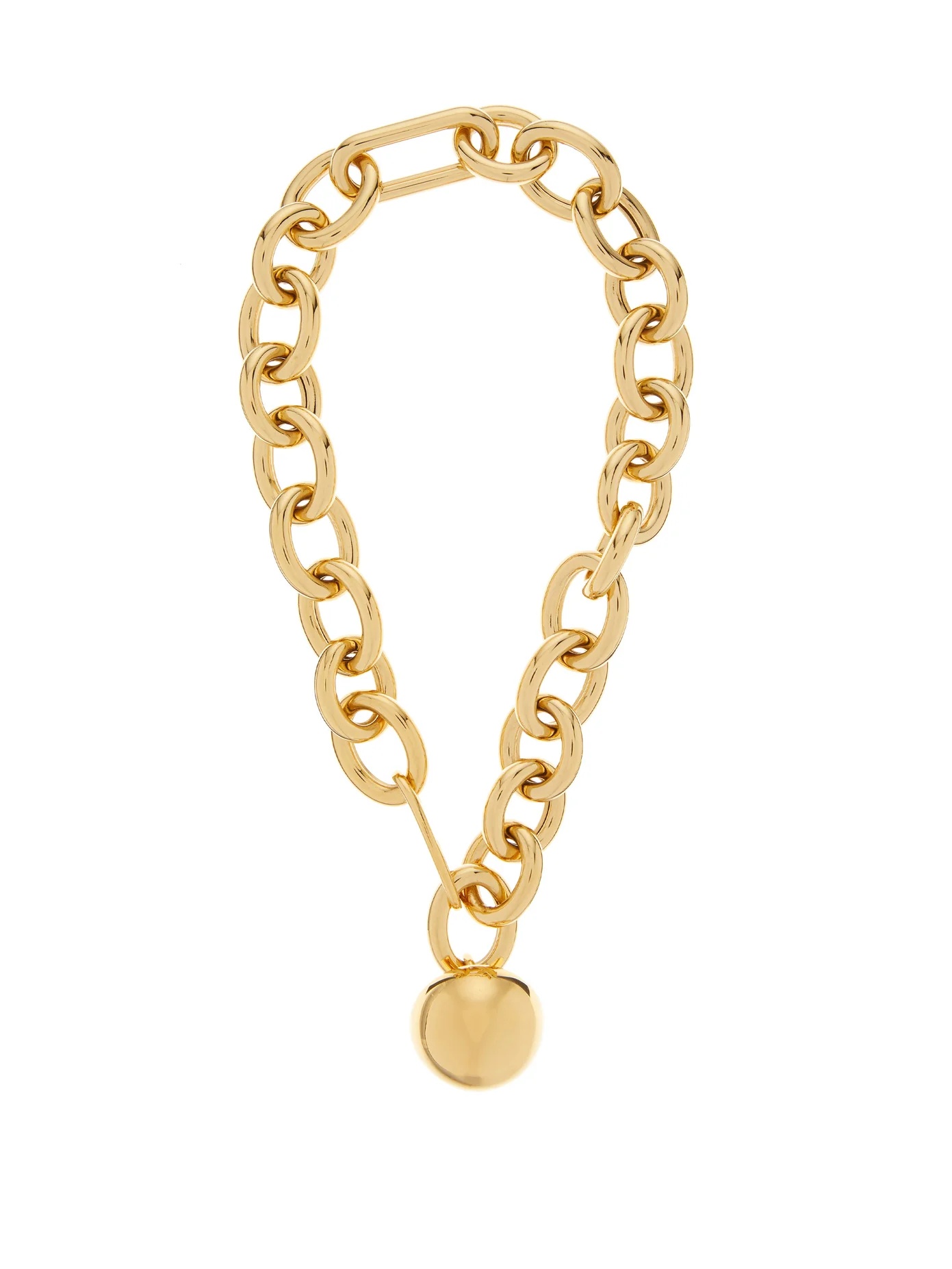 Sphere-pendant gold-plated necklace - 1