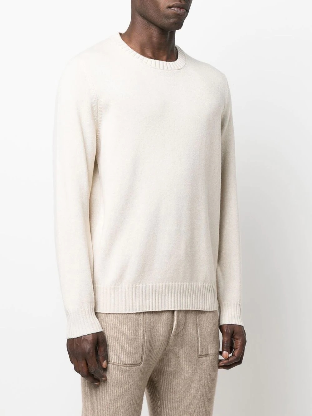 ribbed-trim cashmere jumper - 3