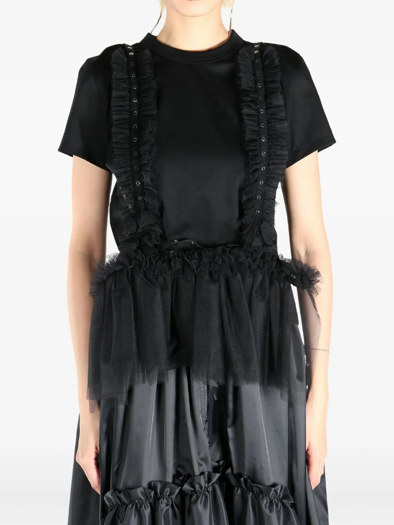 Noir Kei Ninomiya Cotton Ponte X Tulle T-Shirt outlook