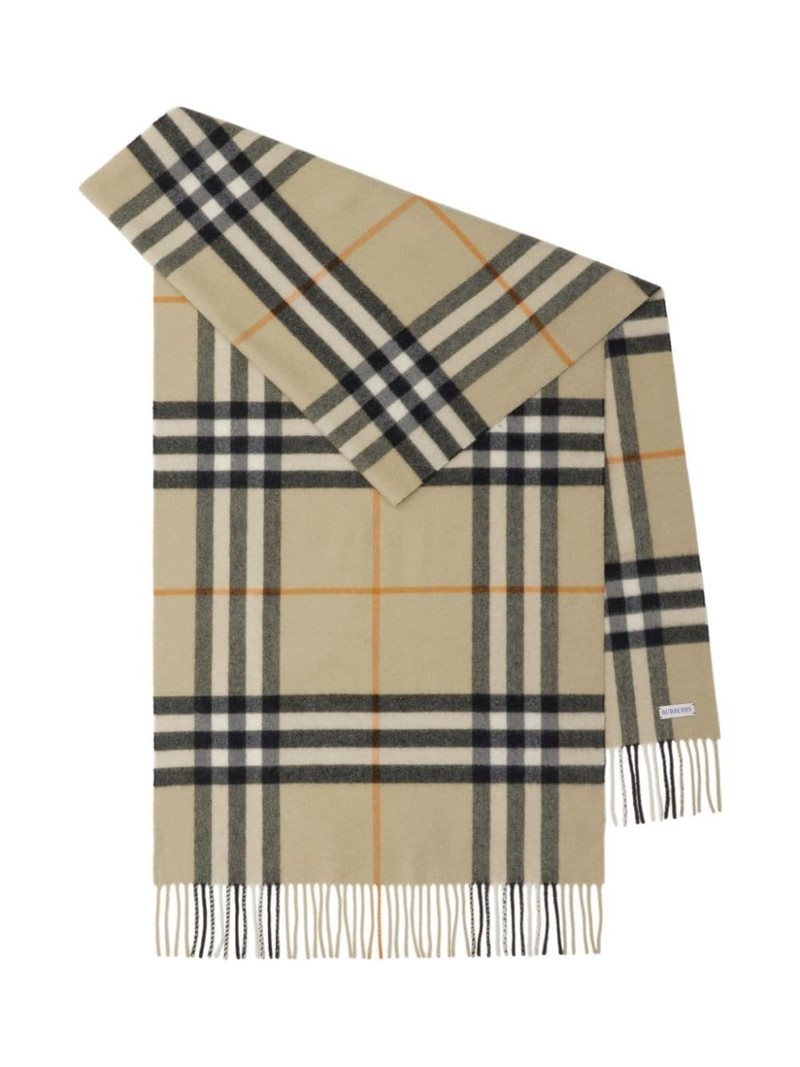 Burberry wide check cashmere scarf outlook